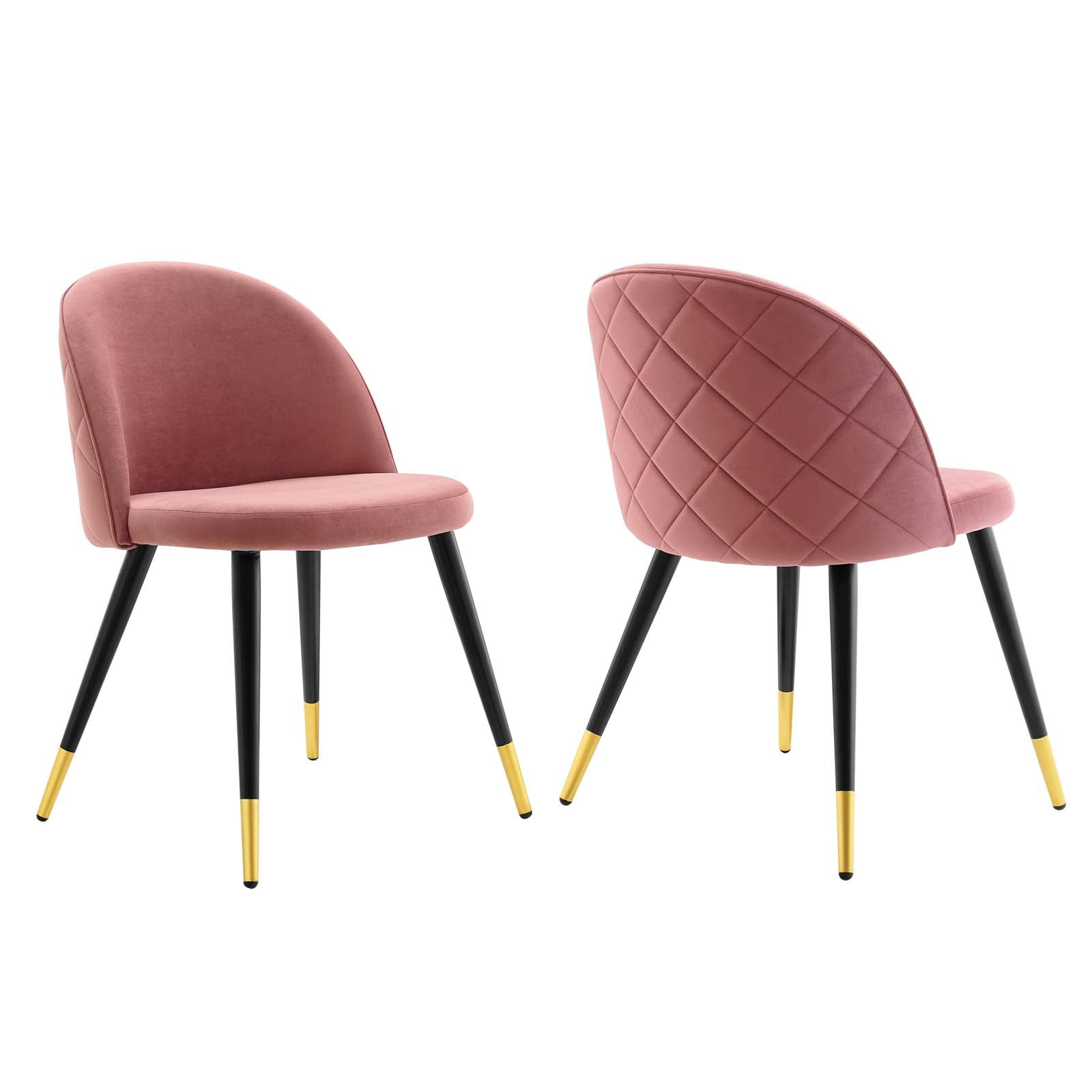 Modway Dining Chairs - Cordial-Performance-Velvet-Dining-Chairs---Set-of-2-Dusty-Rose