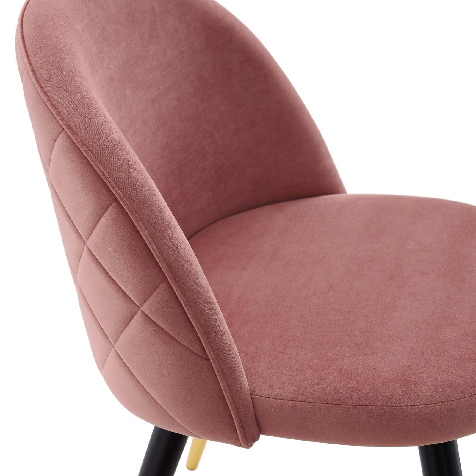Modway Dining Chairs - Cordial-Performance-Velvet-Dining-Chairs---Set-of-2-Dusty-Rose