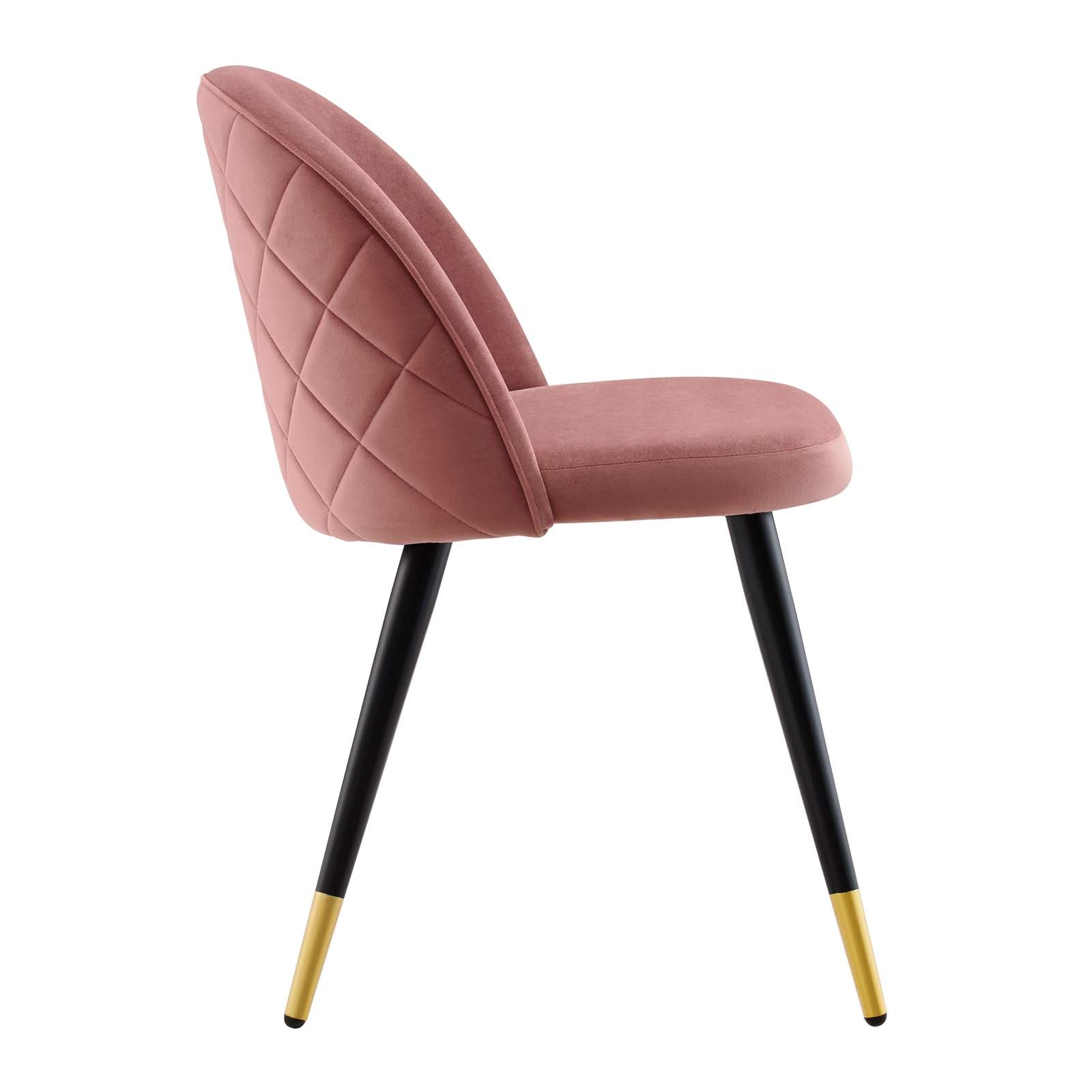 Modway Dining Chairs - Cordial-Performance-Velvet-Dining-Chairs---Set-of-2-Dusty-Rose