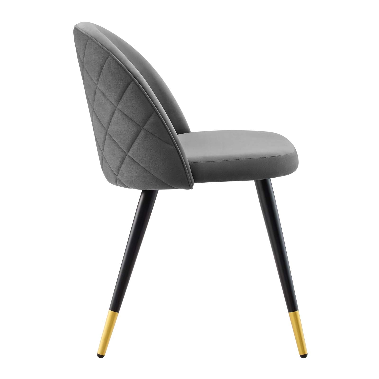 Modway Dining Chairs - Cordial-Performance-Velvet-Dining-Chairs---Set-of-2-Gray