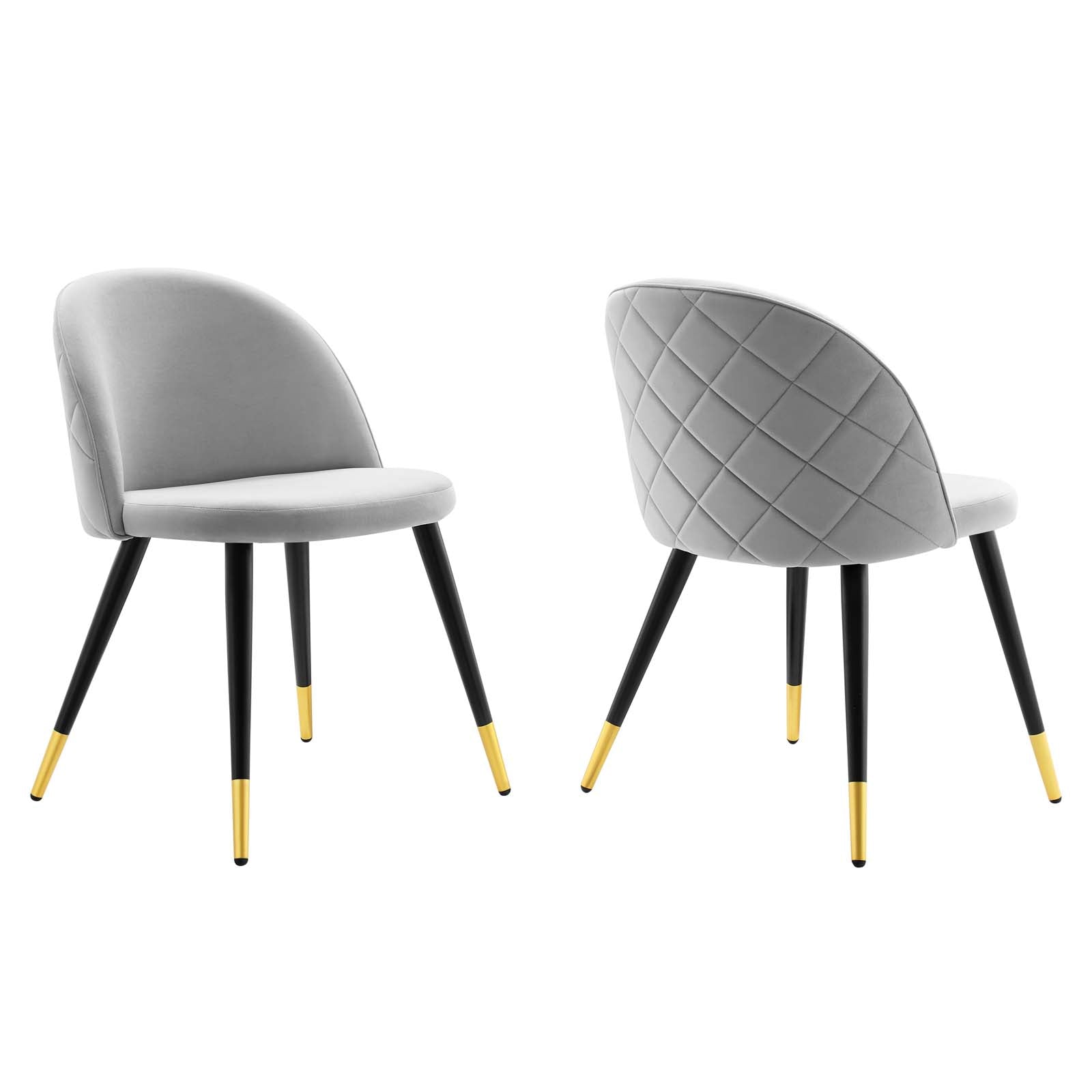 Modway Dining Chairs - Cordial-Performance-Velvet-Dining-Chairs---Set-of-2-Light-Gray