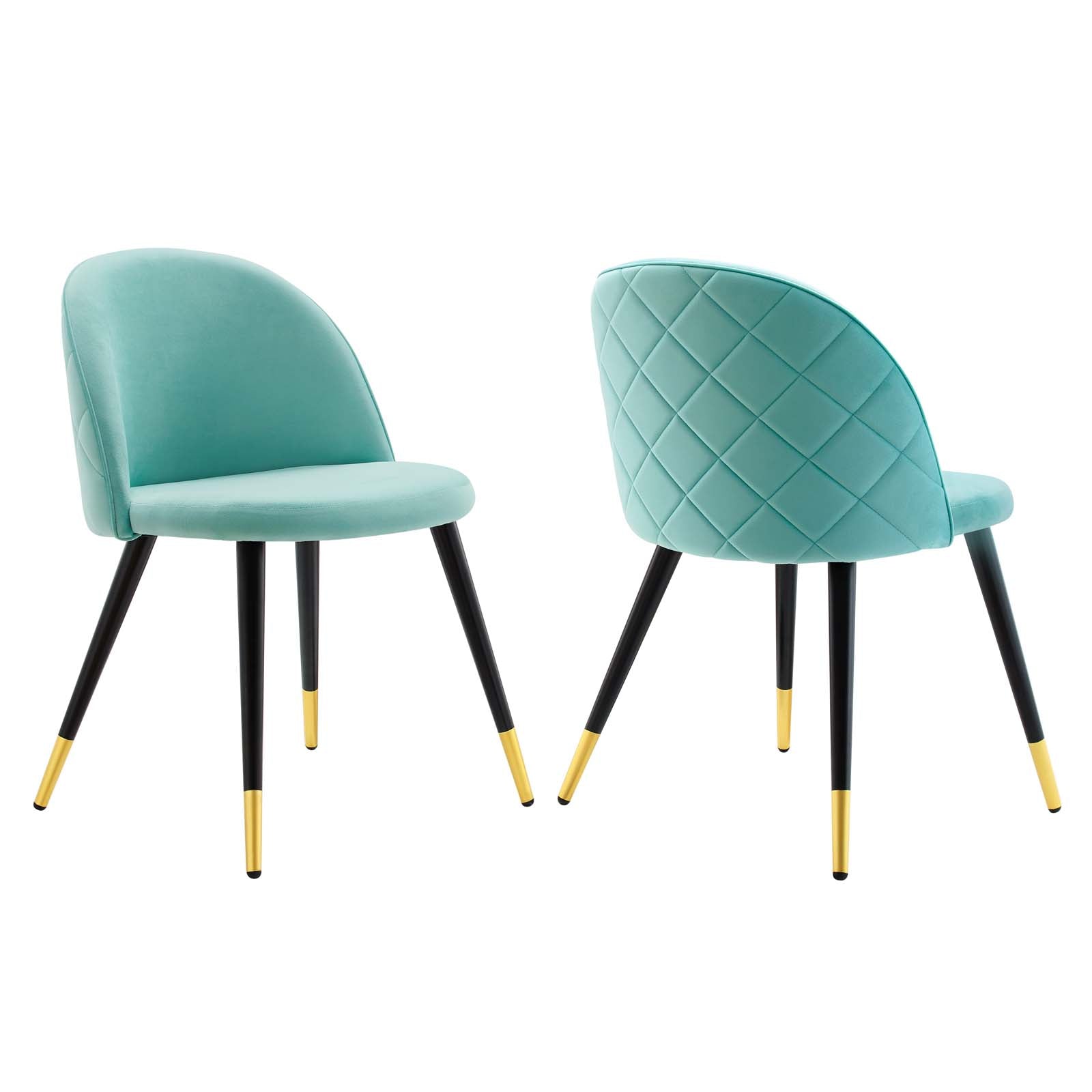 Modway Dining Chairs - Cordial-Performance-Velvet-Dining-Chairs---Set-of-2-Mint