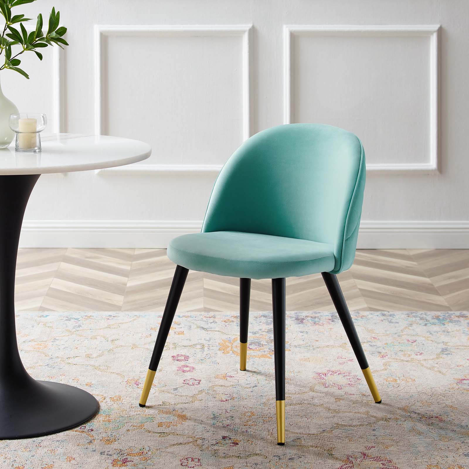 Modway Dining Chairs - Cordial-Performance-Velvet-Dining-Chairs---Set-of-2-Mint