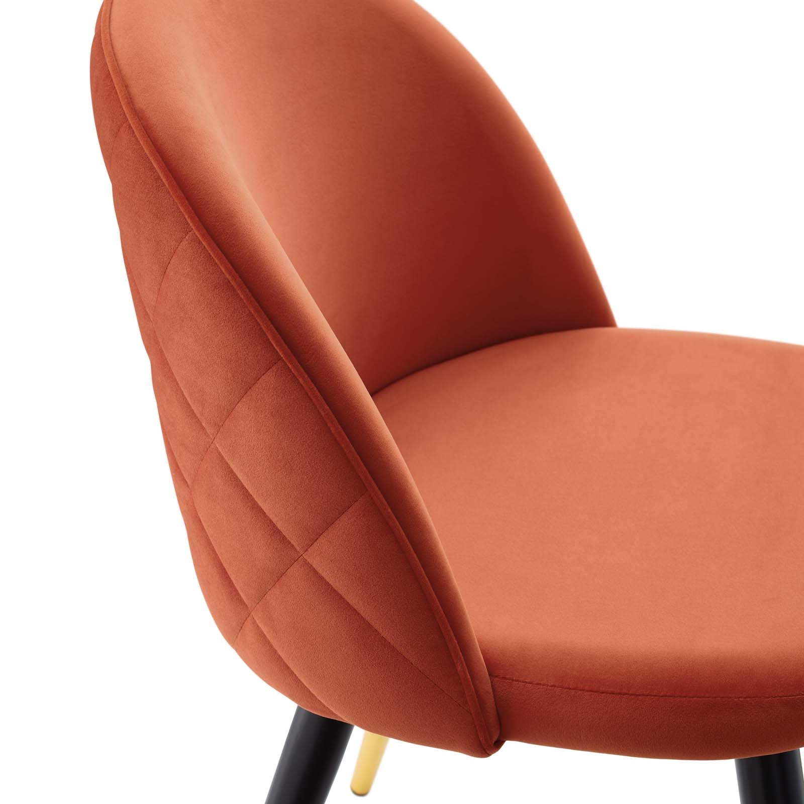 Modway Dining Chairs - Cordial-Performance-Velvet-Dining-Chairs---Set-of-2-Orange