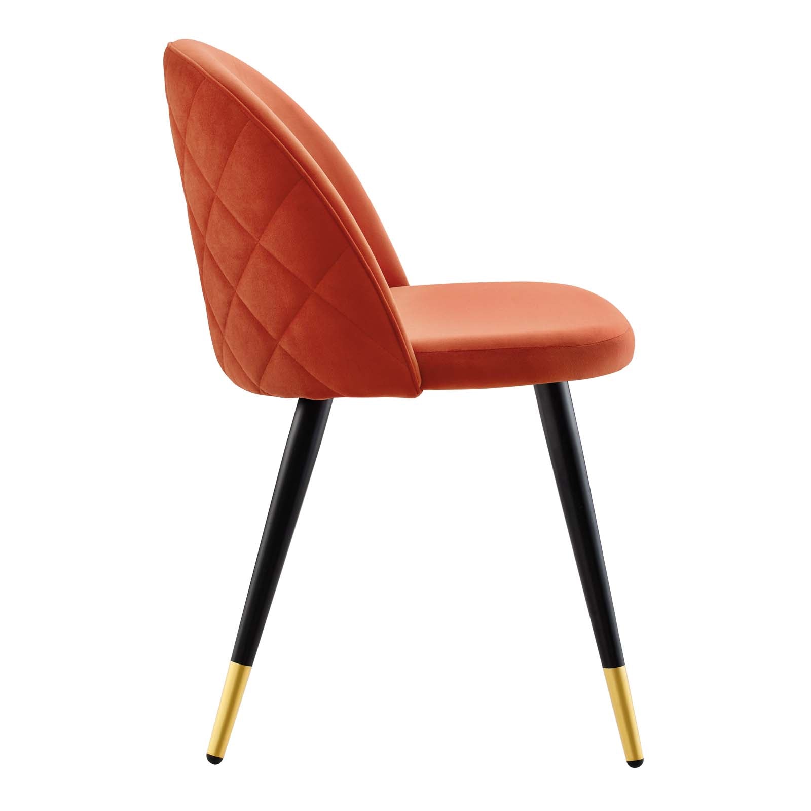 Modway Dining Chairs - Cordial-Performance-Velvet-Dining-Chairs---Set-of-2-Orange