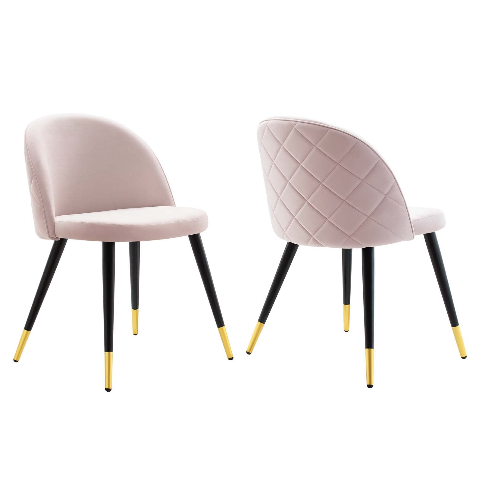 Modway Dining Chairs - Cordial-Performance-Velvet-Dining-Chairs---Set-of-2-Pink