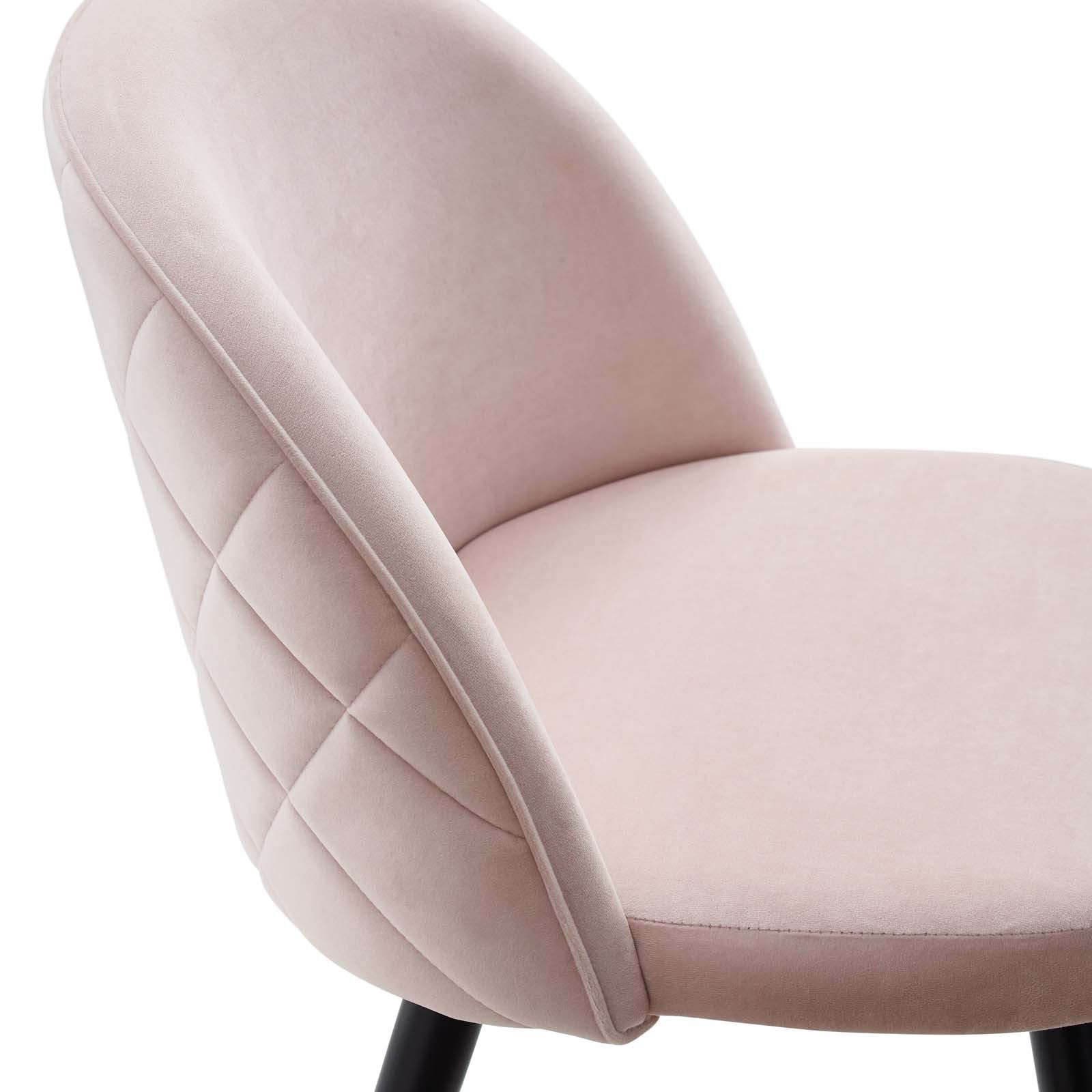 Modway Dining Chairs - Cordial-Performance-Velvet-Dining-Chairs---Set-of-2-Pink