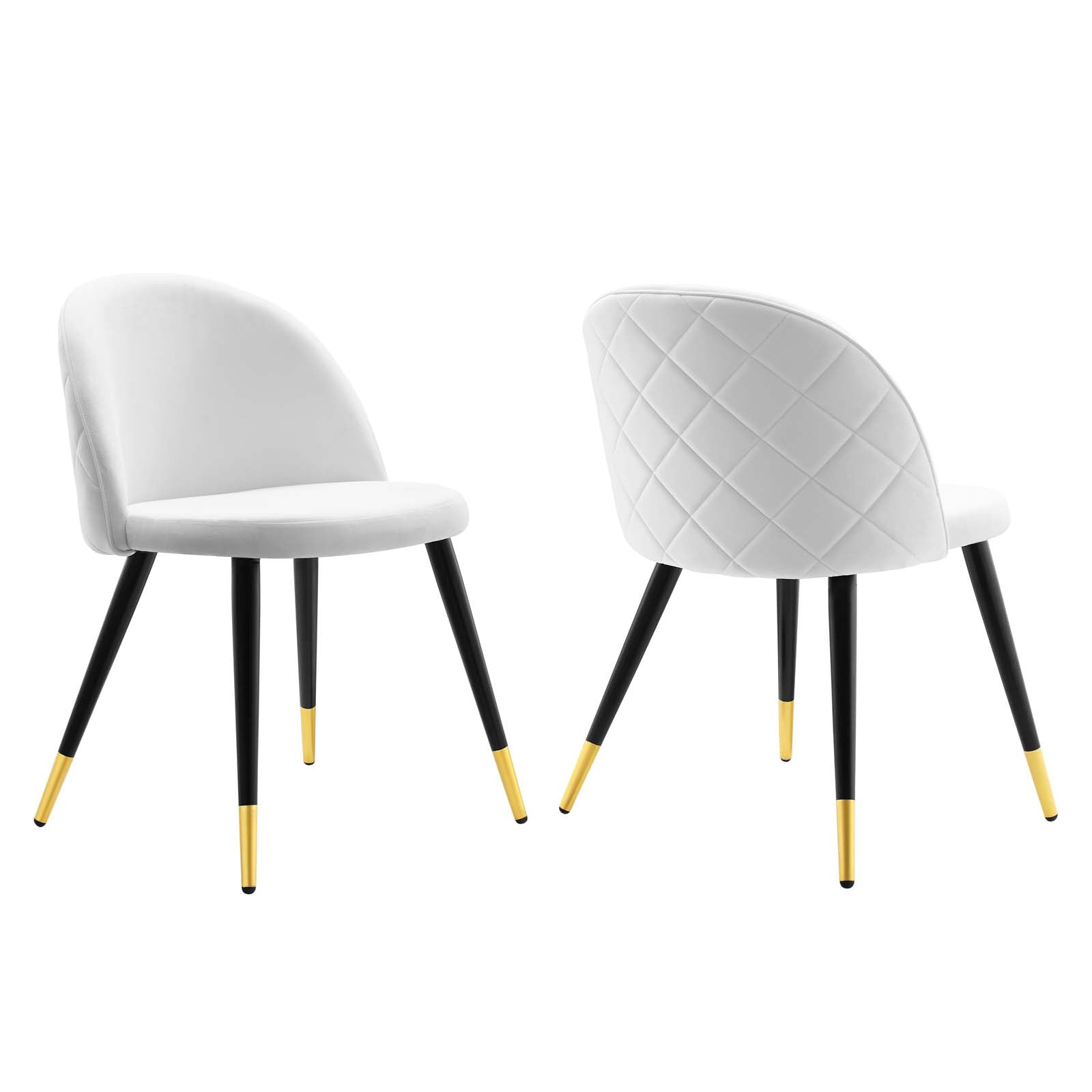 Modway Dining Chairs - Cordial-Performance-Velvet-Dining-Chairs---Set-of-2-White