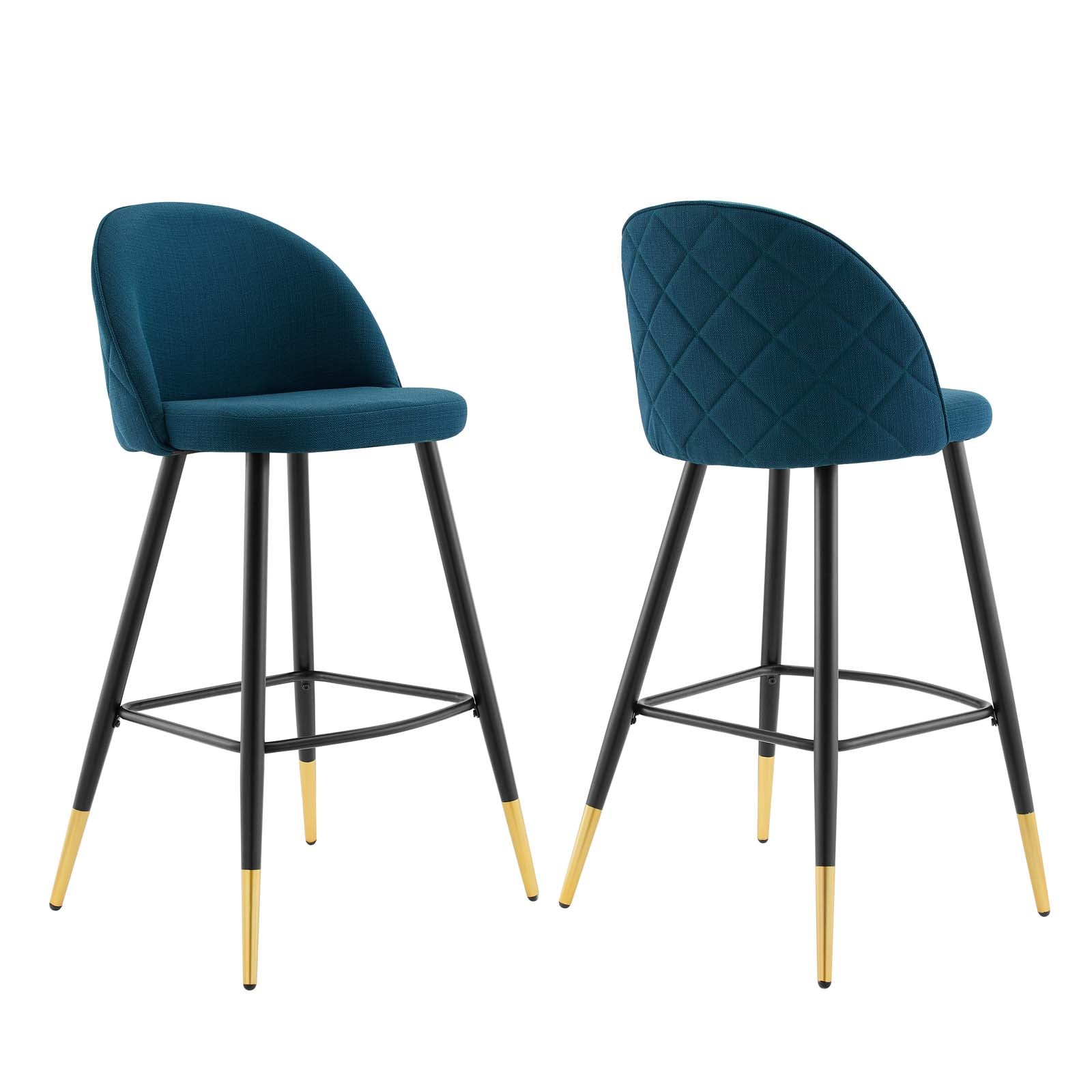 Modway Barstools - Cordial Fabric Bar Stools - Set of 2 Azure
