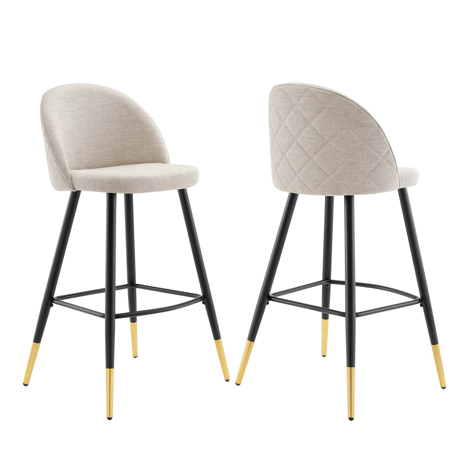 Modway Barstools - Cordial-Fabric-Bar-Stools---Set-of-2-Beige