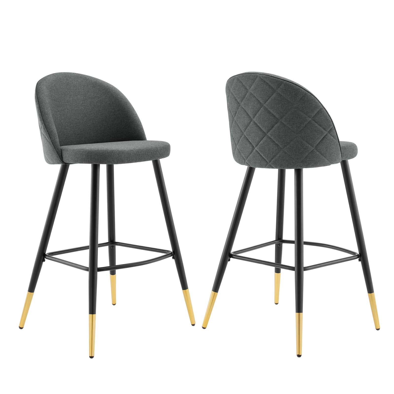 Modway Barstools - Cordial-Fabric-Bar-Stools---Set-of-2-Gray