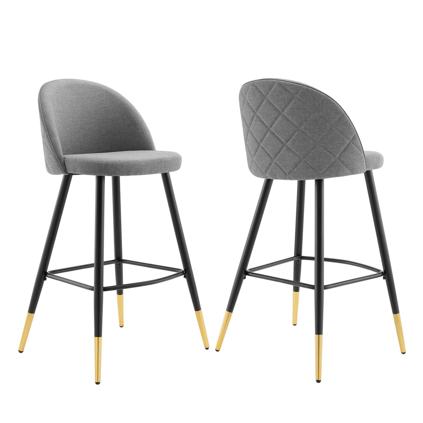 Modway Barstools - Cordial-Fabric-Bar-Stools---Set-of-2-Light-Gray