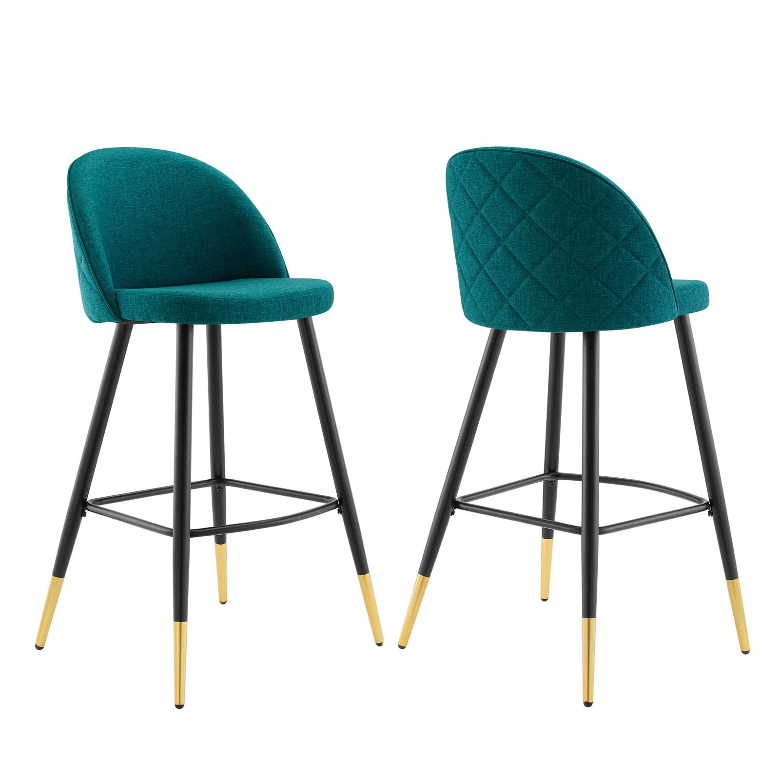 Modway Barstools - Cordial-Fabric-Bar-Stools---Set-of-2-Teal