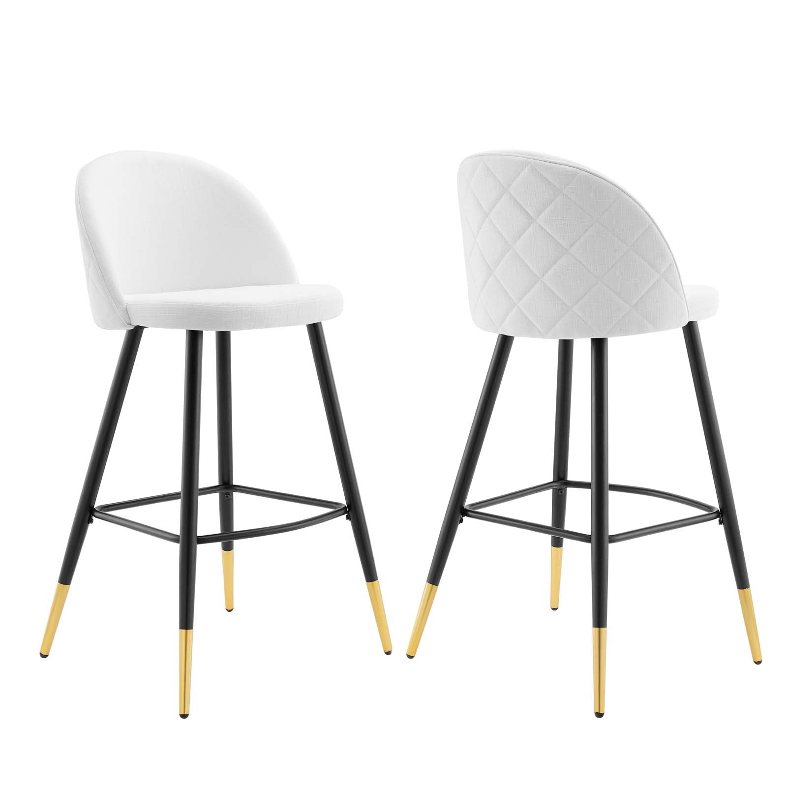 Modway Barstools - Cordial-Fabric-Bar-Stools---Set-of-2-White