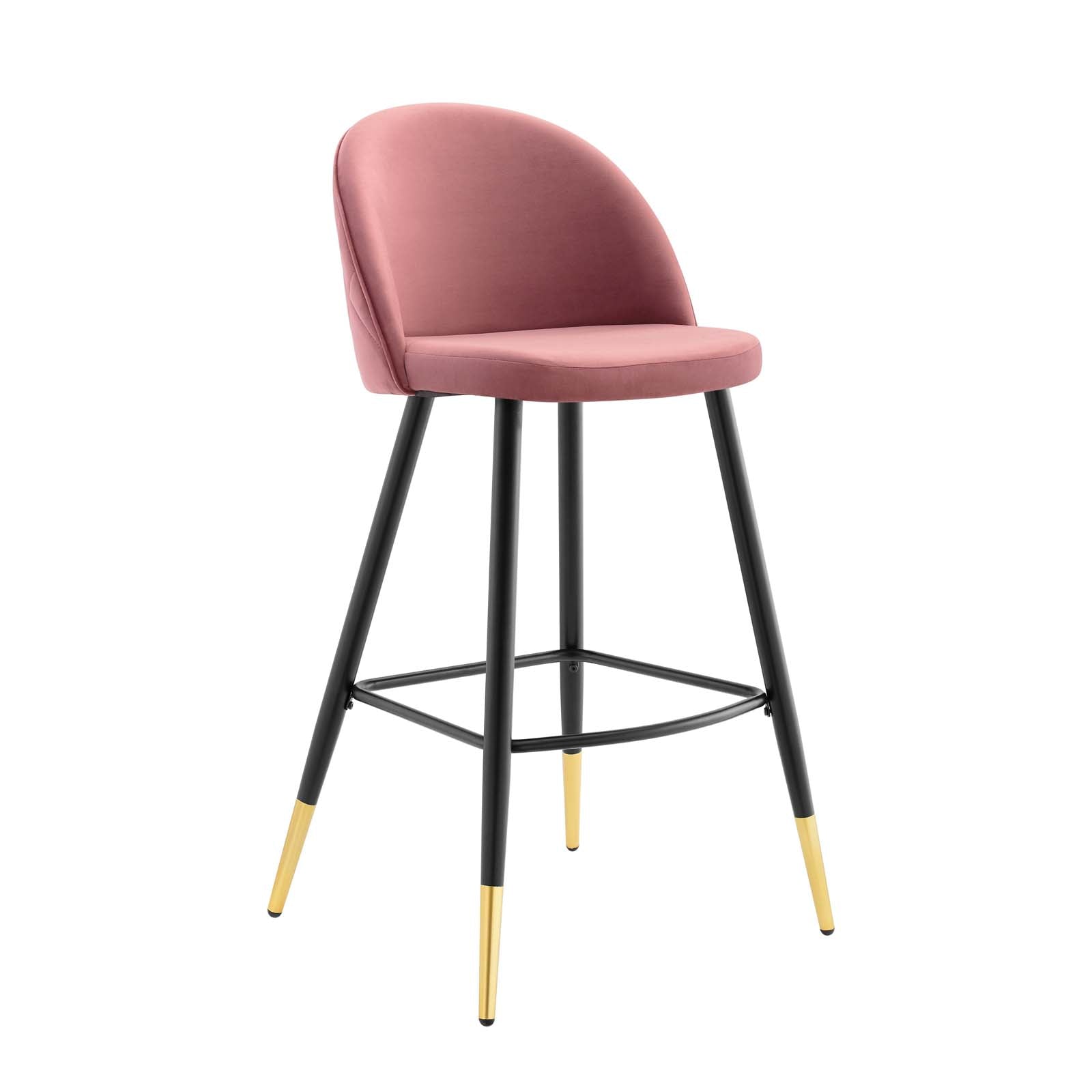 Modway Barstools - Cordial-Performance-Velvet-Bar-Stools---Set-of-2-Dusty-Rose