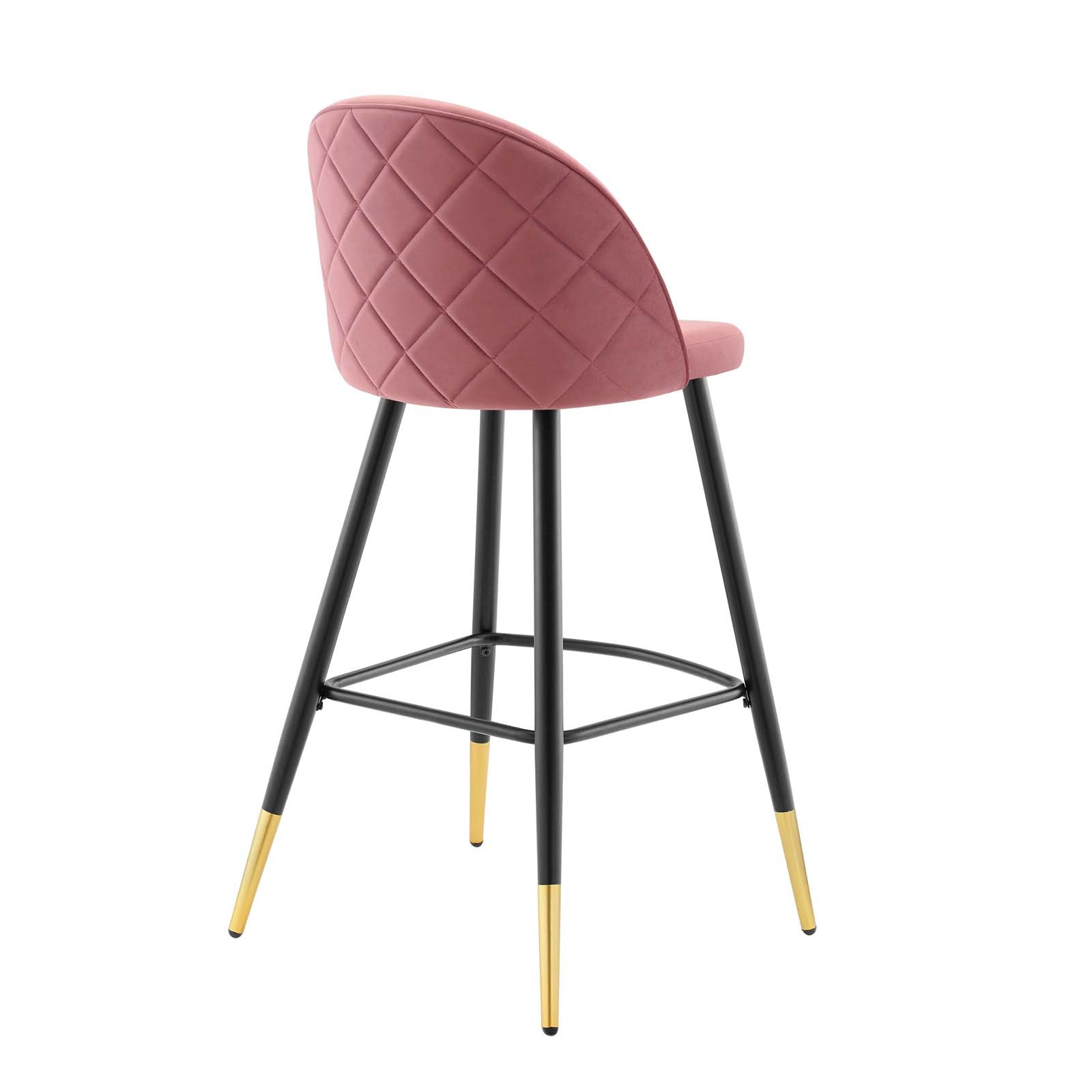 Modway Barstools - Cordial-Performance-Velvet-Bar-Stools---Set-of-2-Dusty-Rose