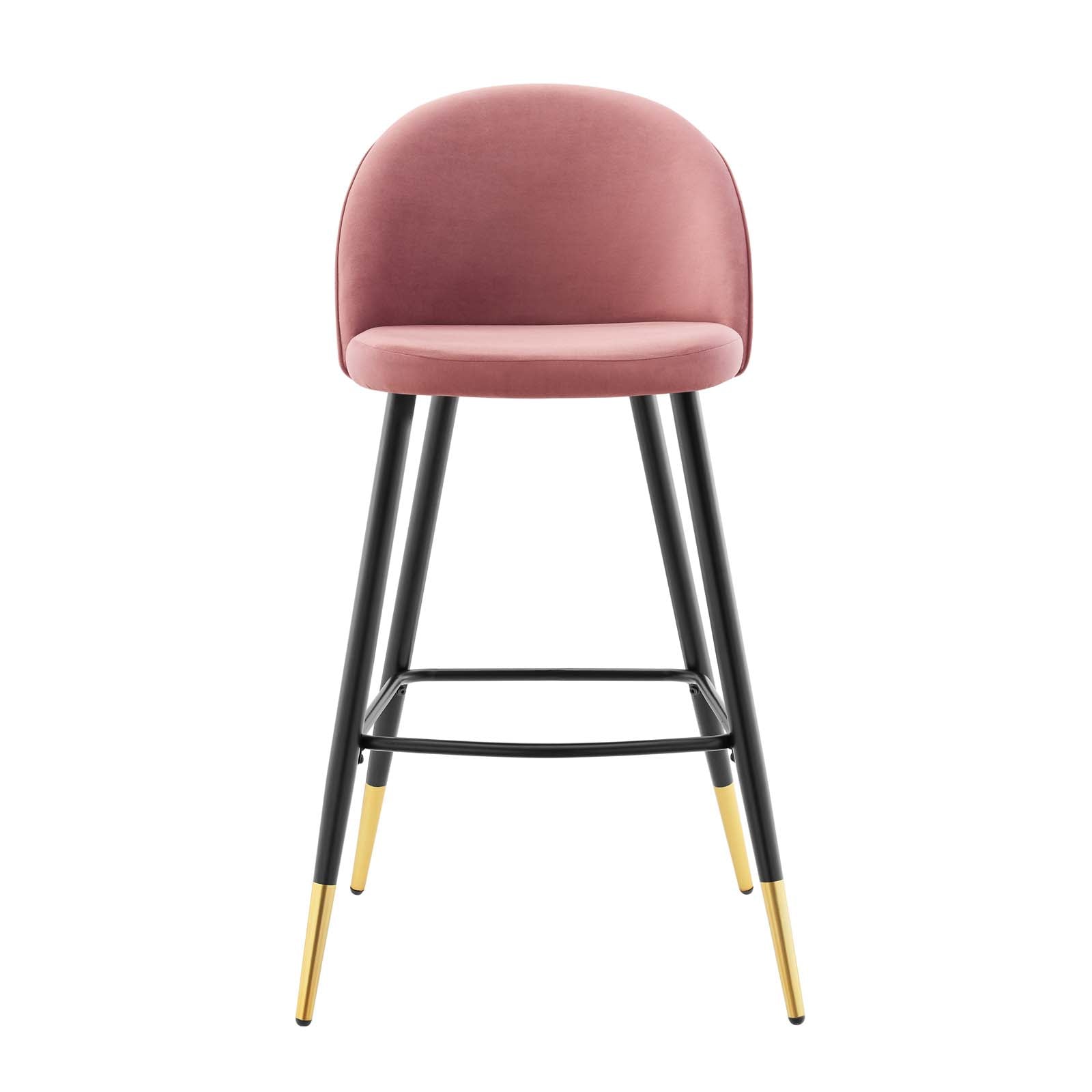 Modway Barstools - Cordial-Performance-Velvet-Bar-Stools---Set-of-2-Dusty-Rose