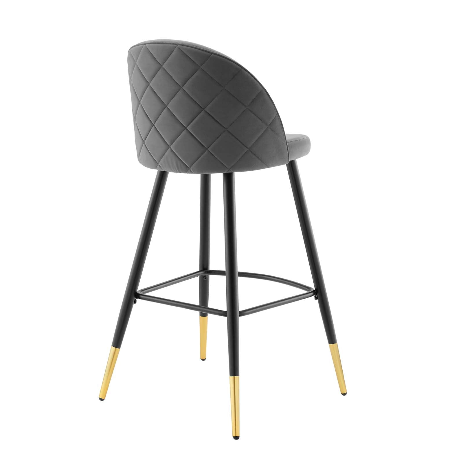 Modway Barstools - Cordial-Performance-Velvet-Bar-Stools---Set-of-2-Gray