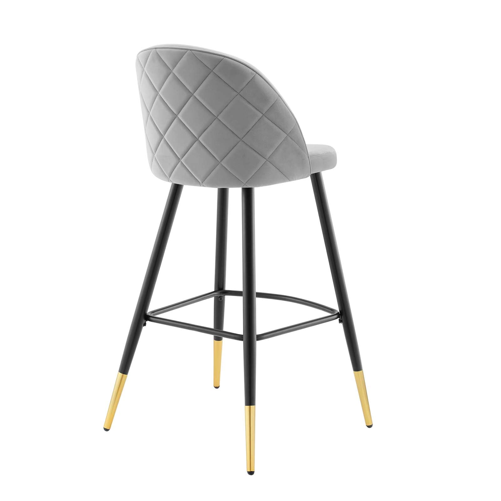 Modway Barstools - Cordial-Performance-Velvet-Bar-Stools---Set-of-2-Light-Gray