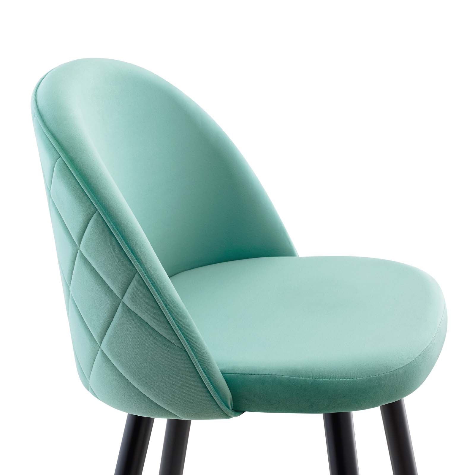 Modway Barstools - Cordial Performance Velvet Bar Stools - Set of 2 Mint