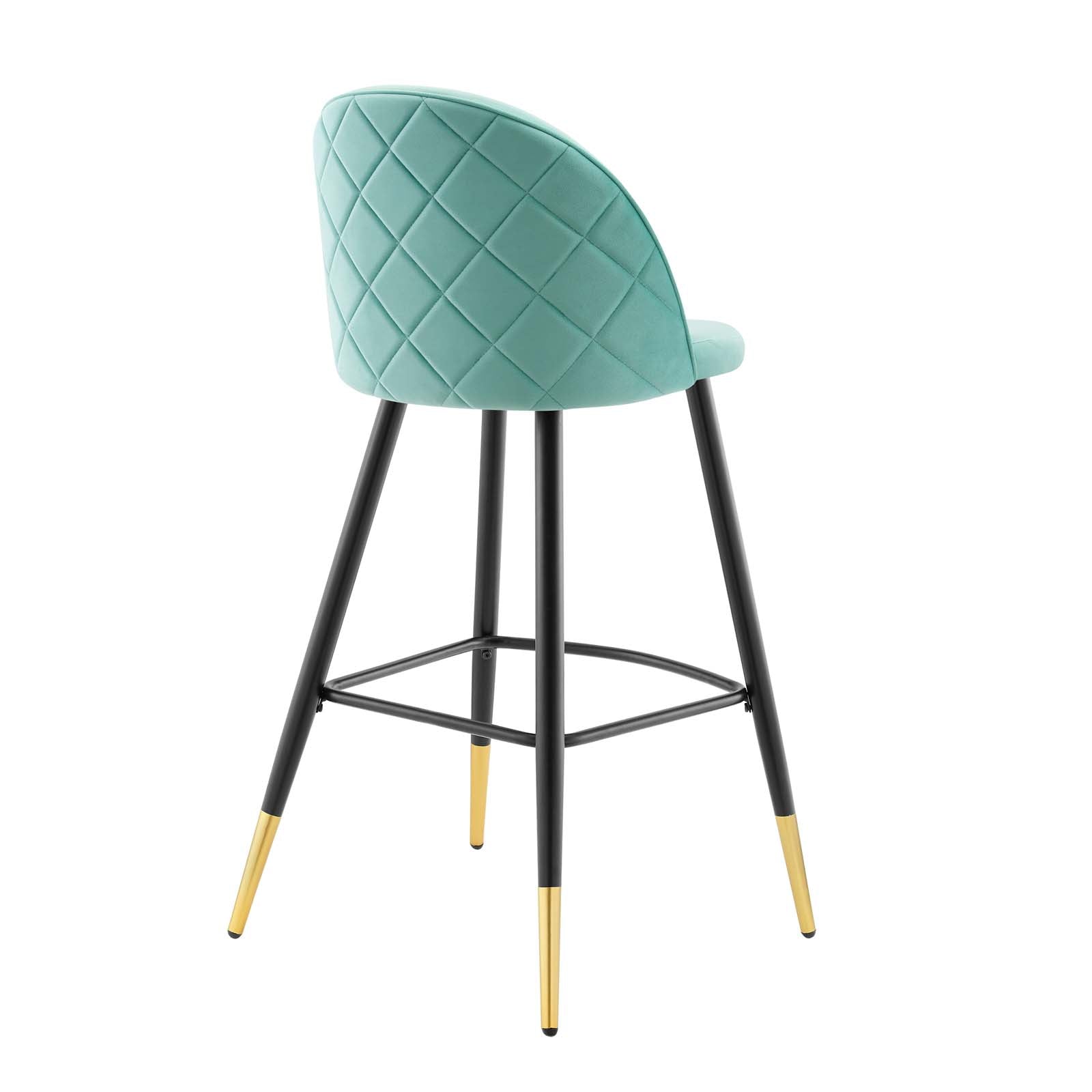 Modway Barstools - Cordial Performance Velvet Bar Stools - Set of 2 Mint