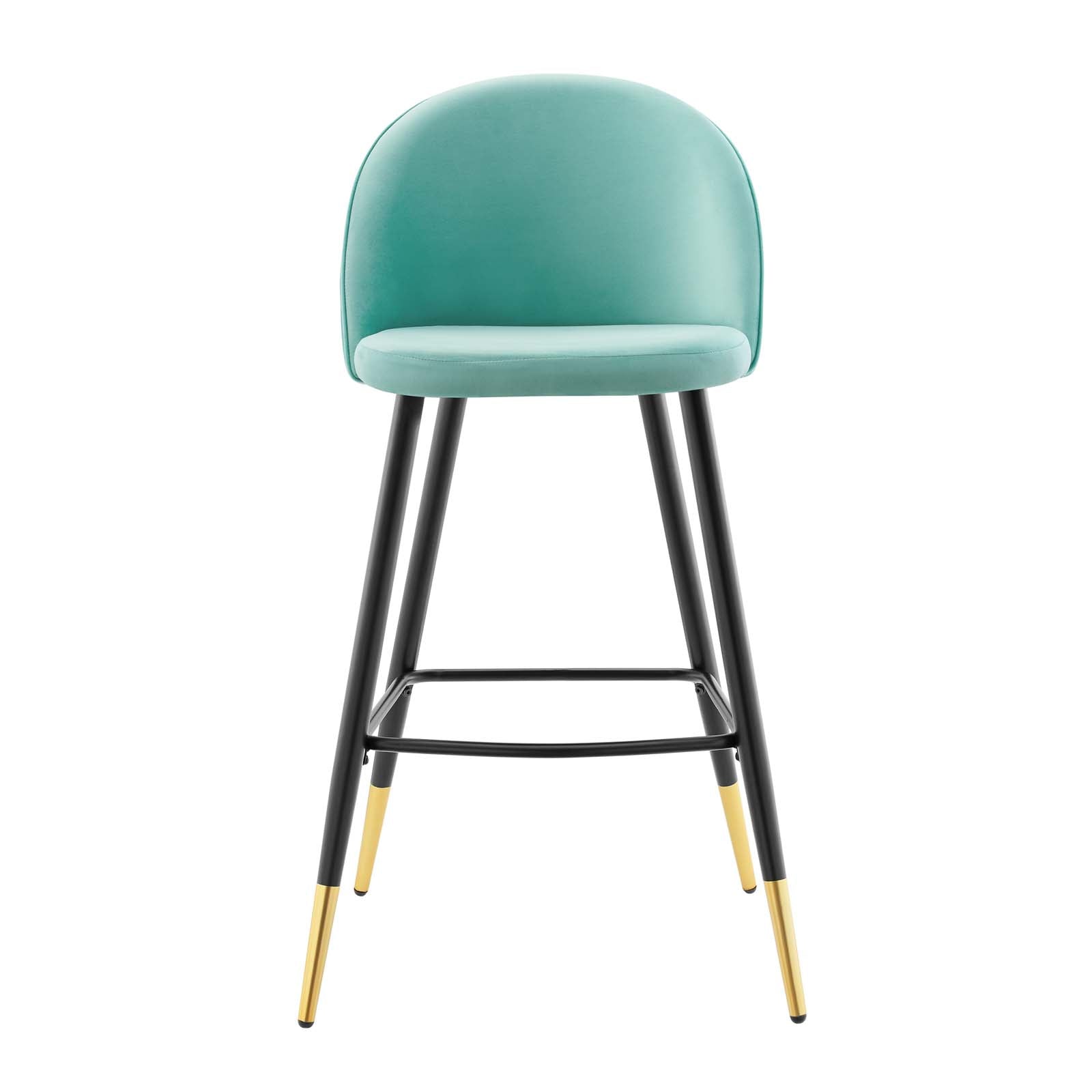 Modway Barstools - Cordial Performance Velvet Bar Stools - Set of 2 Mint