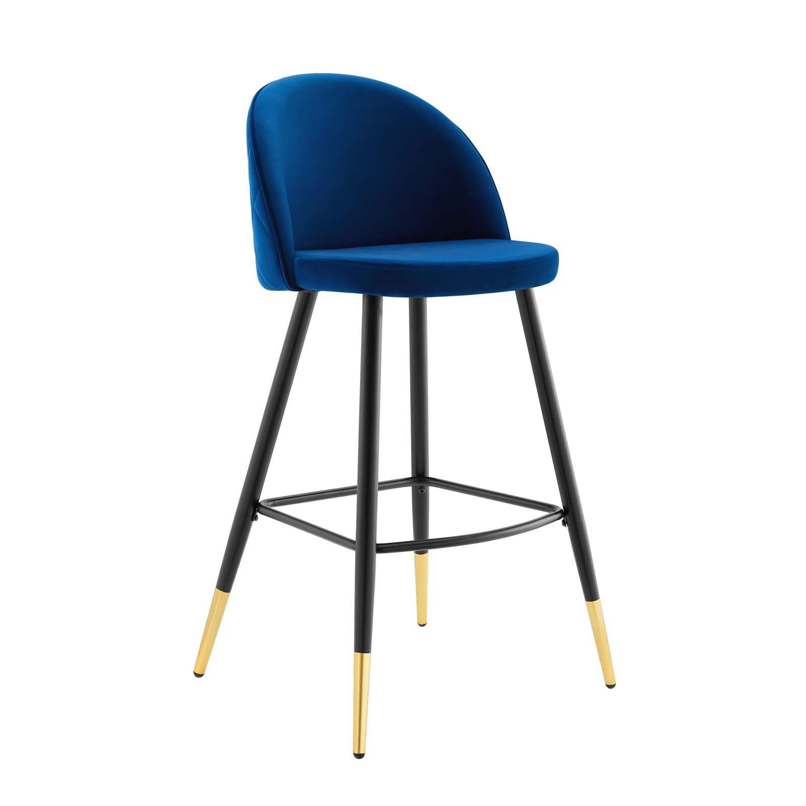 Modway Barstools - Cordial-Performance-Velvet-Bar-Stools---Set-of-2-Navy