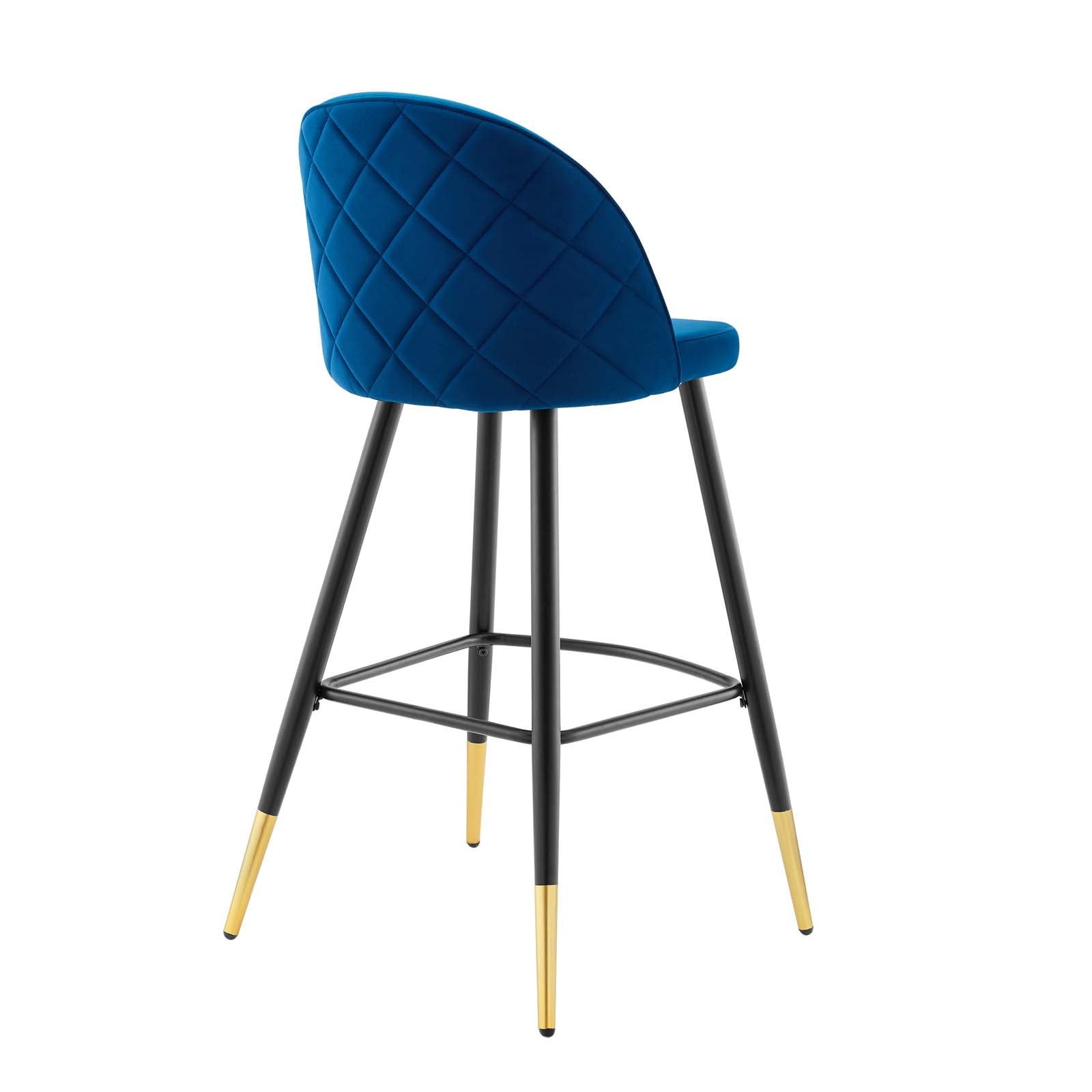 Modway Barstools - Cordial-Performance-Velvet-Bar-Stools---Set-of-2-Navy