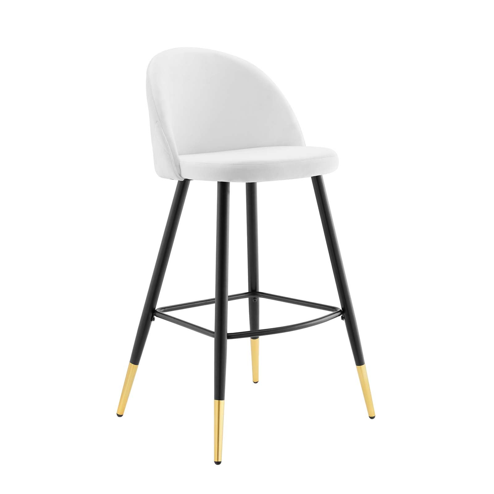 Modway Barstools - Cordial Performance Velvet Bar Stools - Set of 2 White
