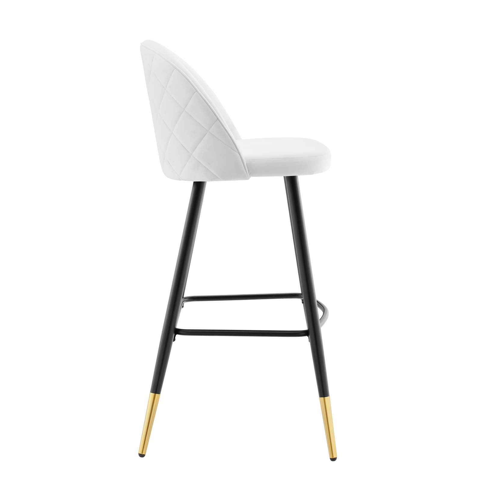 Modway Barstools - Cordial Performance Velvet Bar Stools - Set of 2 White