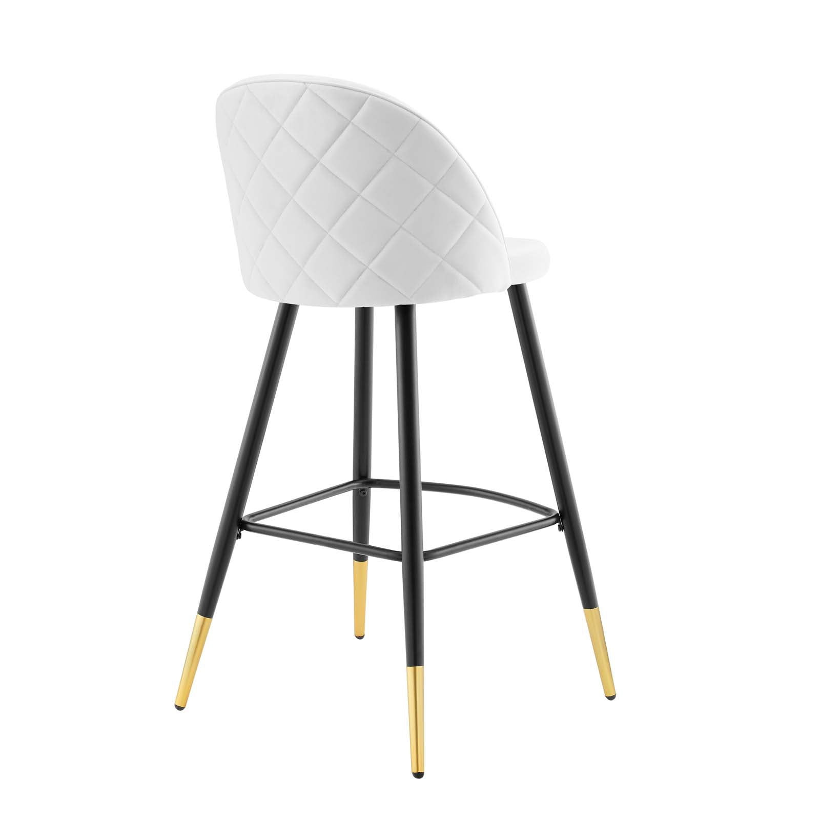 Modway Barstools - Cordial Performance Velvet Bar Stools - Set of 2 White