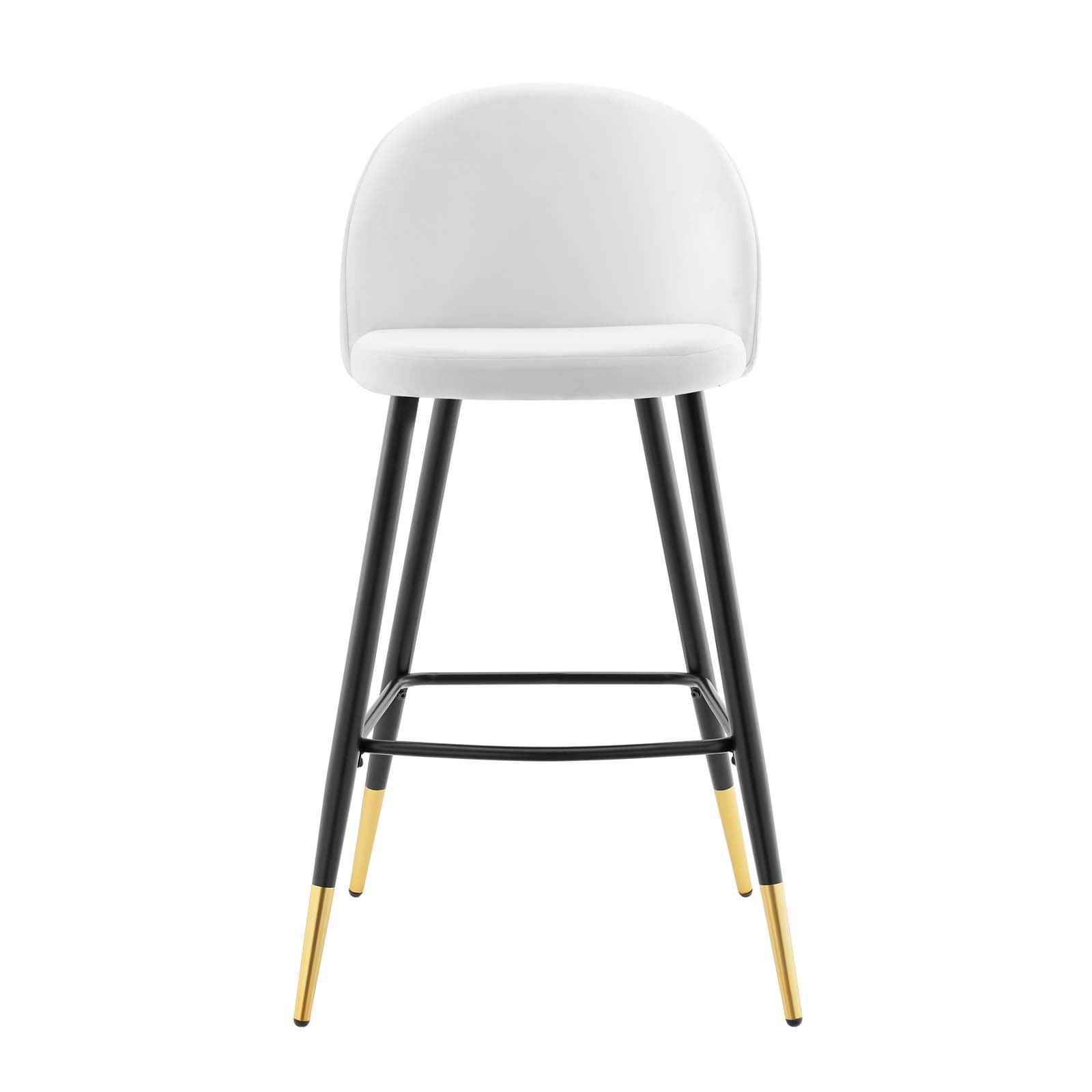 Modway Barstools - Cordial Performance Velvet Bar Stools - Set of 2 White