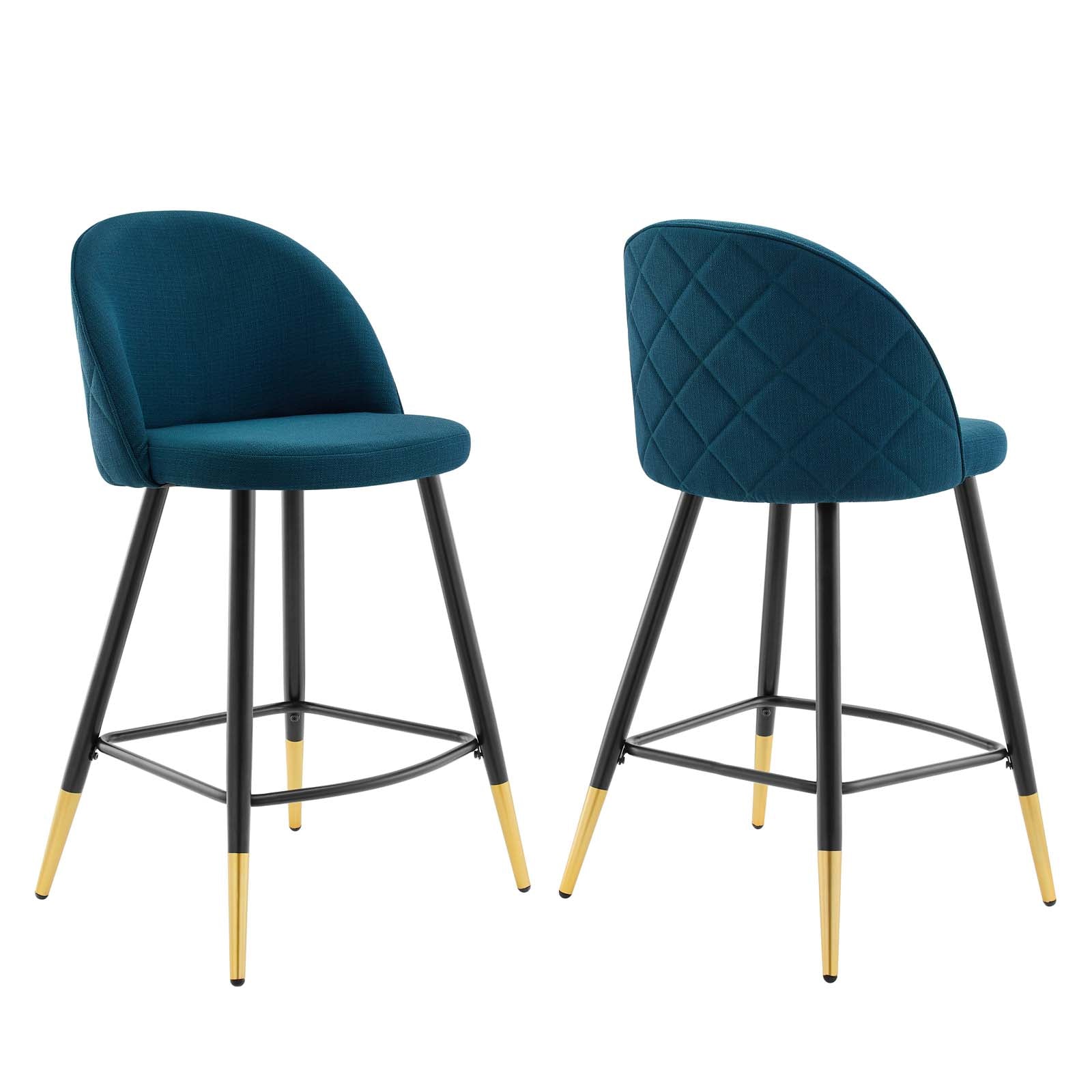 Modway Barstools - Cordial Fabric Counter Stools - Set of 2 Azure