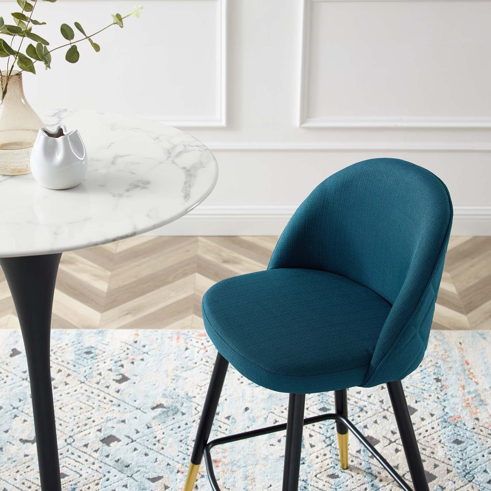 Modway Barstools - Cordial Fabric Counter Stools - Set of 2 Azure