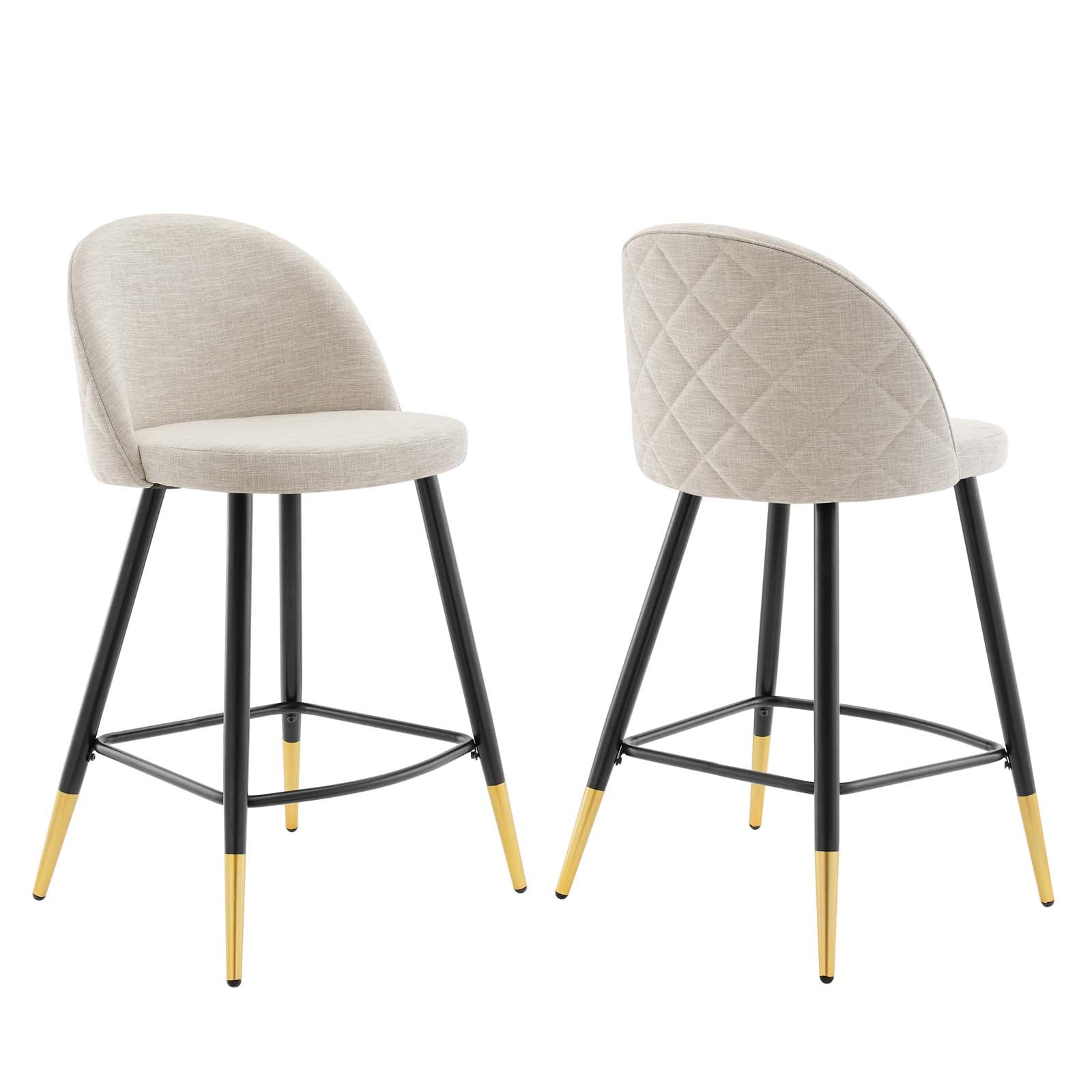 Modway Barstools - Cordial Fabric Counter Stools - ( Set of 2 ) Beige