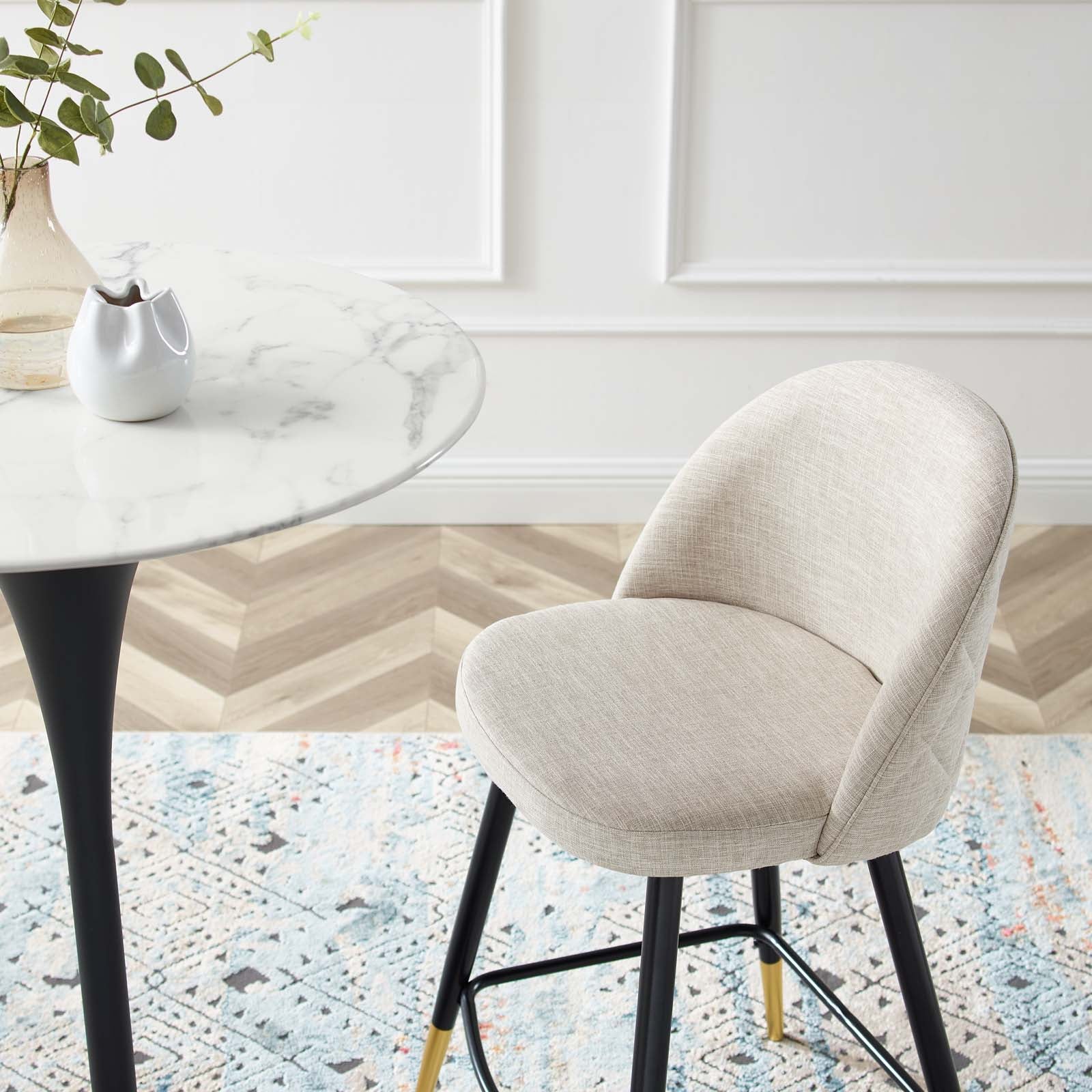 Modway Barstools - Cordial Fabric Counter Stools - ( Set of 2 ) Beige