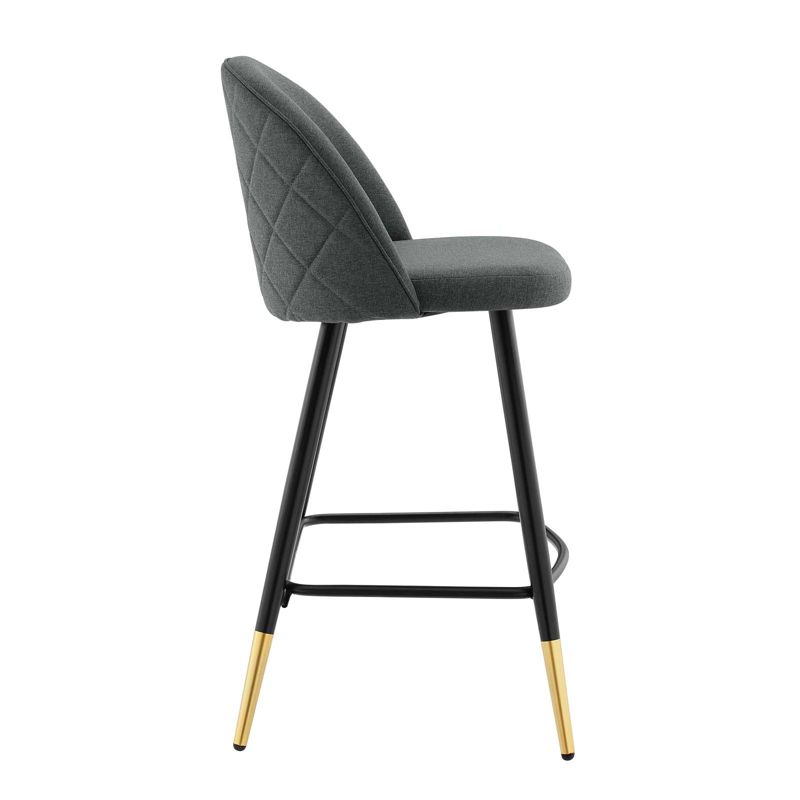 Modway Barstools - Cordial Fabric Counter Stools - Set of 2 Gray