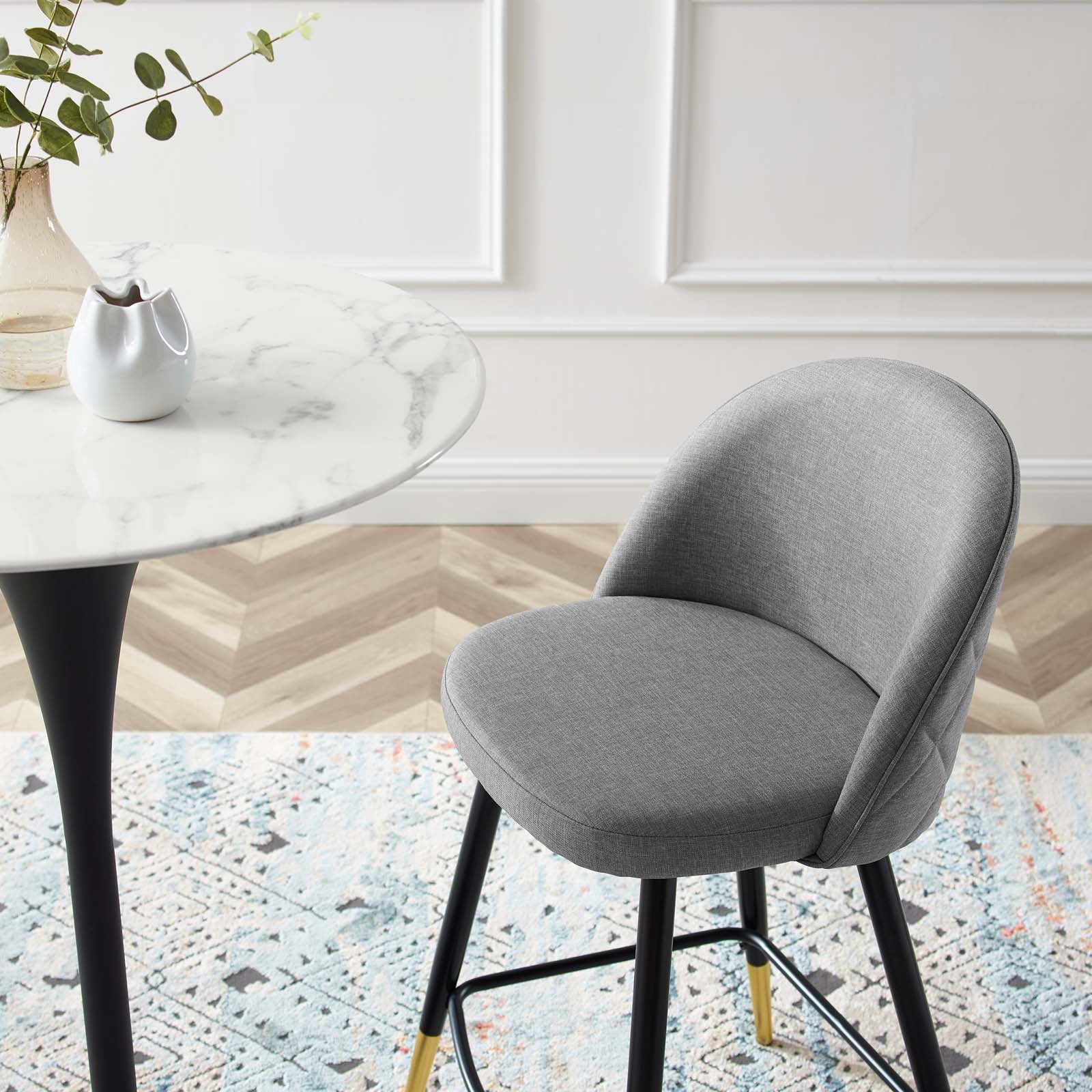 Modway Barstools - Cordial Fabric Counter Stools - ( Set of 2 ) Light Gray