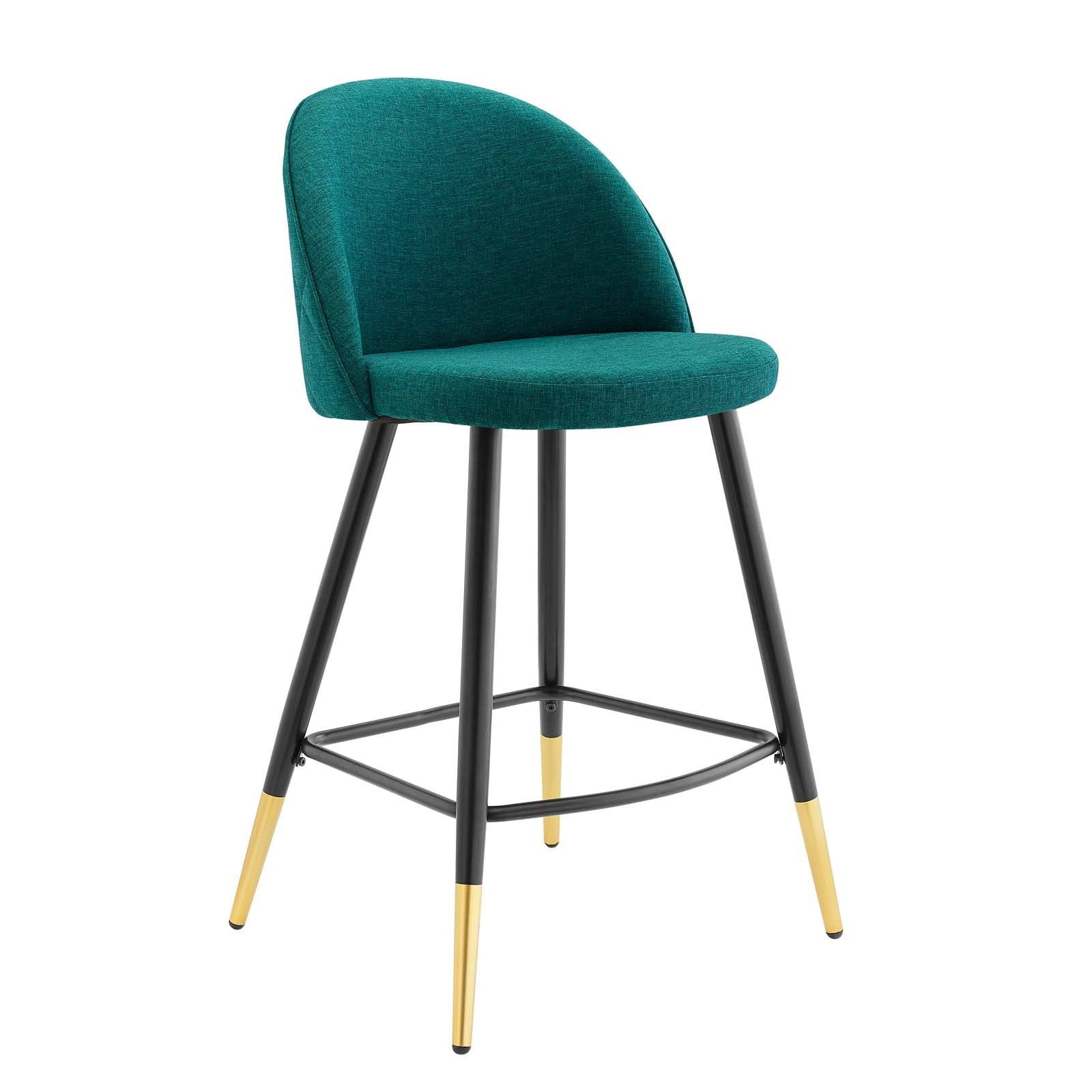 Modway Barstools - Cordial Fabric Counter Stools - ( Set of 2 ) Teal