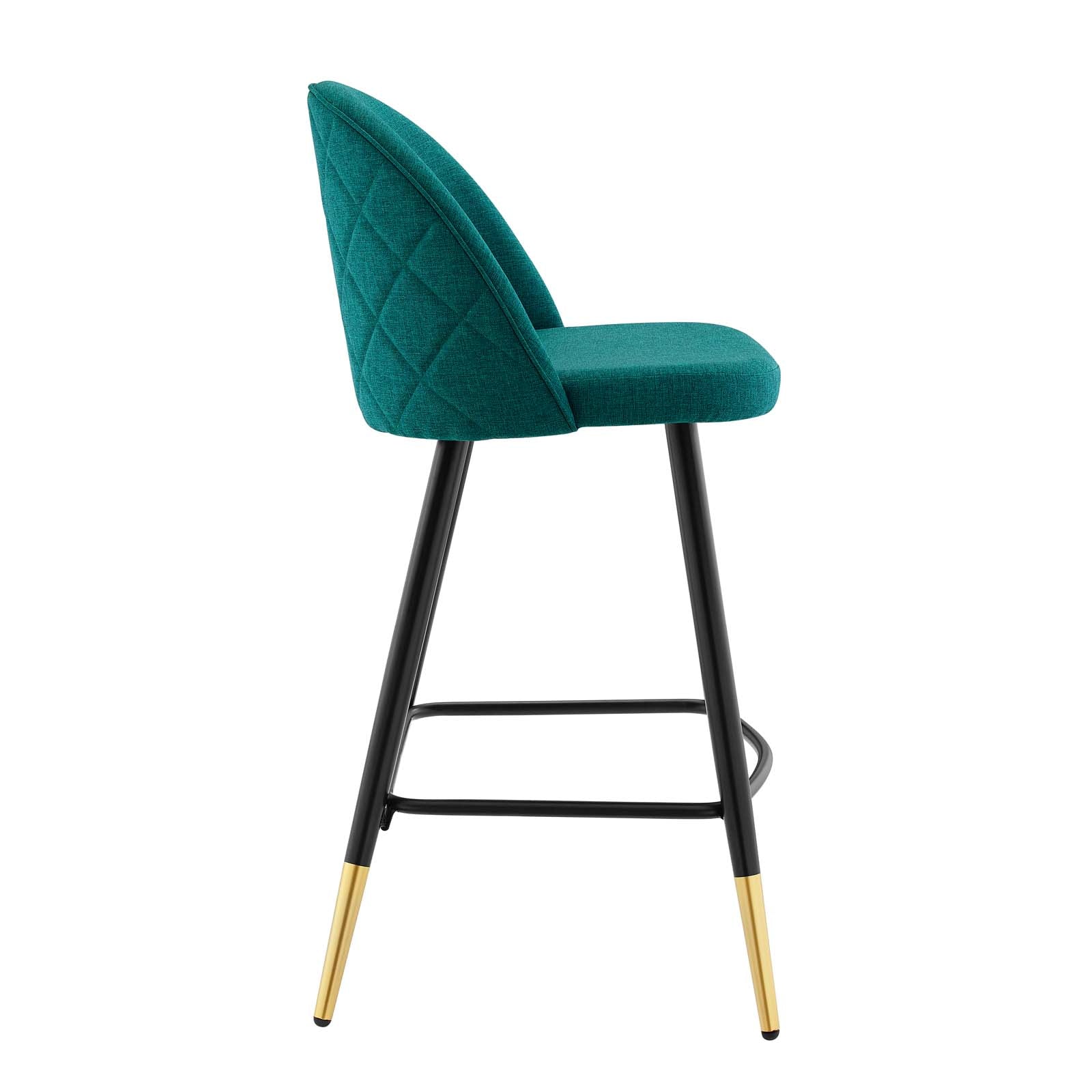 Modway Barstools - Cordial Fabric Counter Stools - ( Set of 2 ) Teal