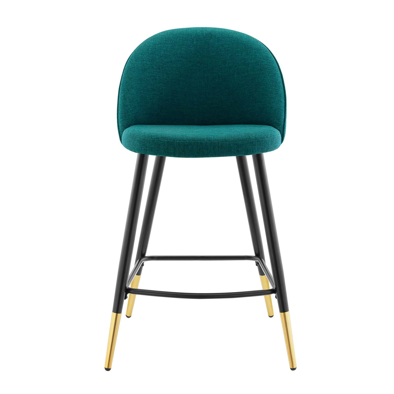 Modway Barstools - Cordial Fabric Counter Stools - ( Set of 2 ) Teal