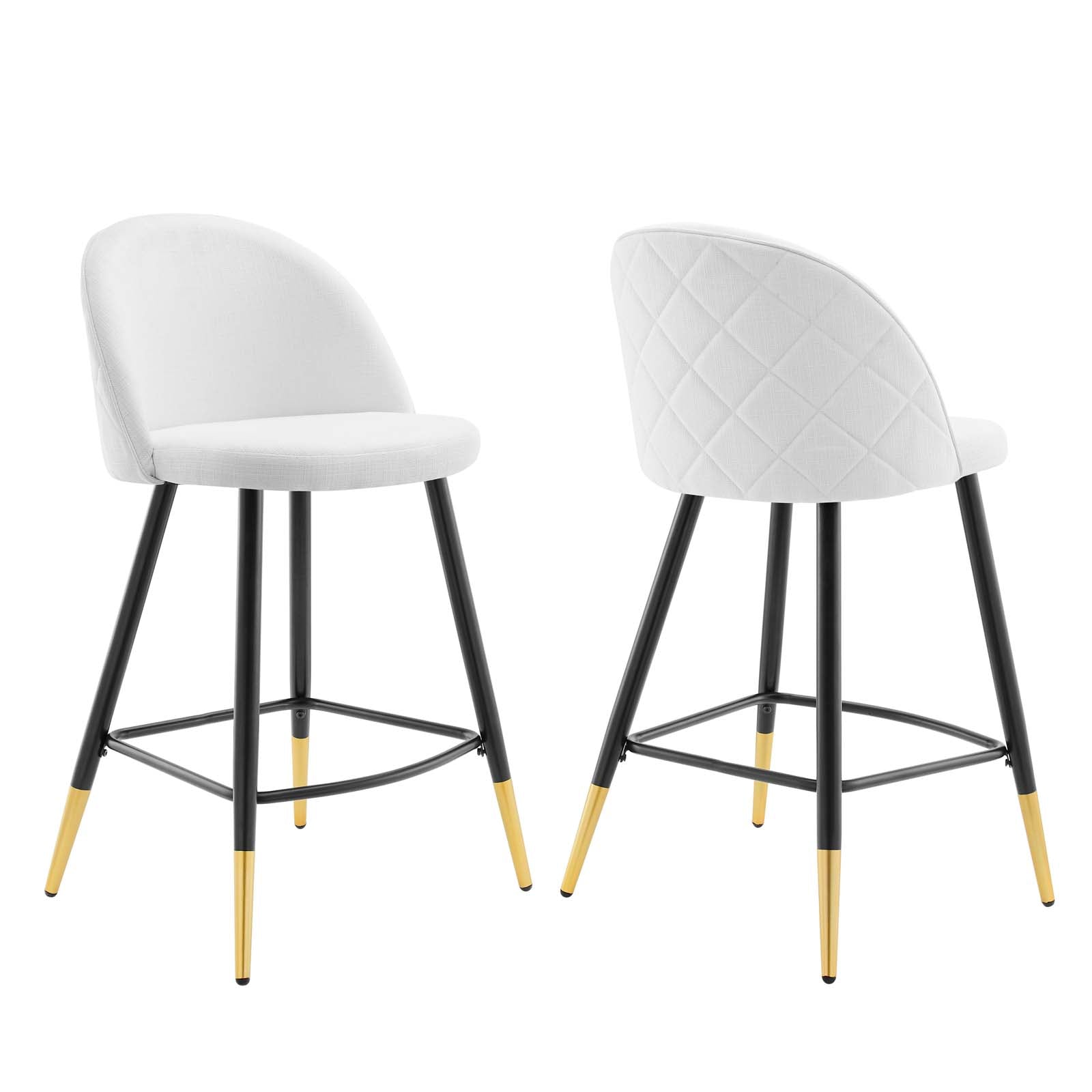 Modway Barstools - Cordial Fabric Counter Stools - ( Set of 2 ) White