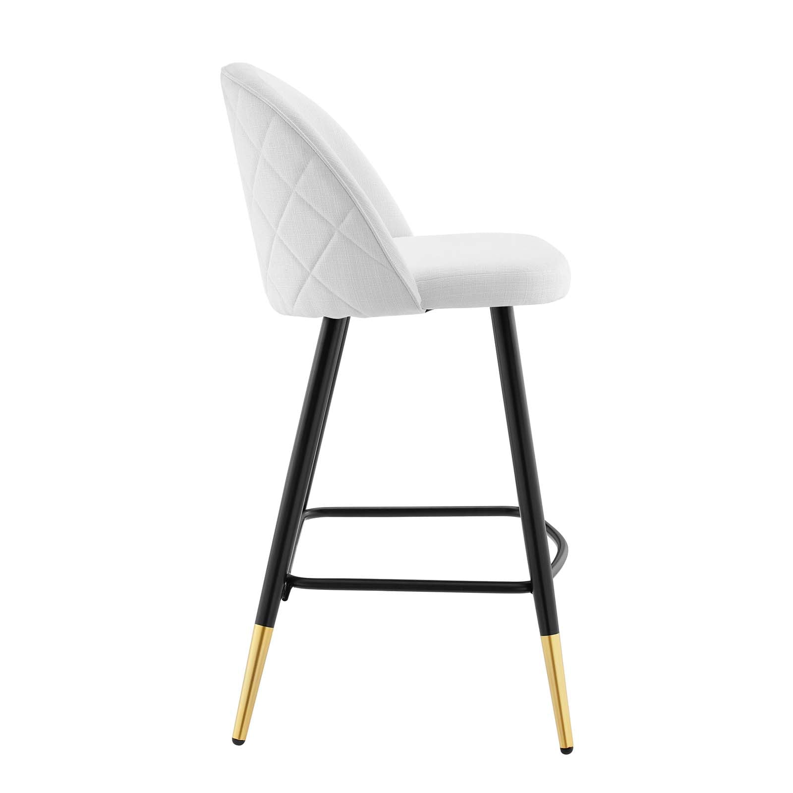 Modway Barstools - Cordial Fabric Counter Stools - ( Set of 2 ) White