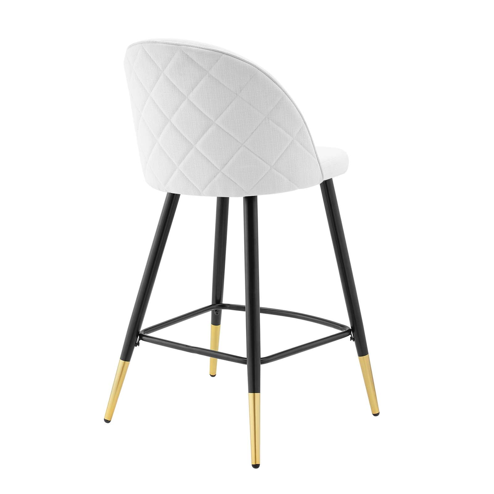 Modway Barstools - Cordial Fabric Counter Stools - ( Set of 2 ) White