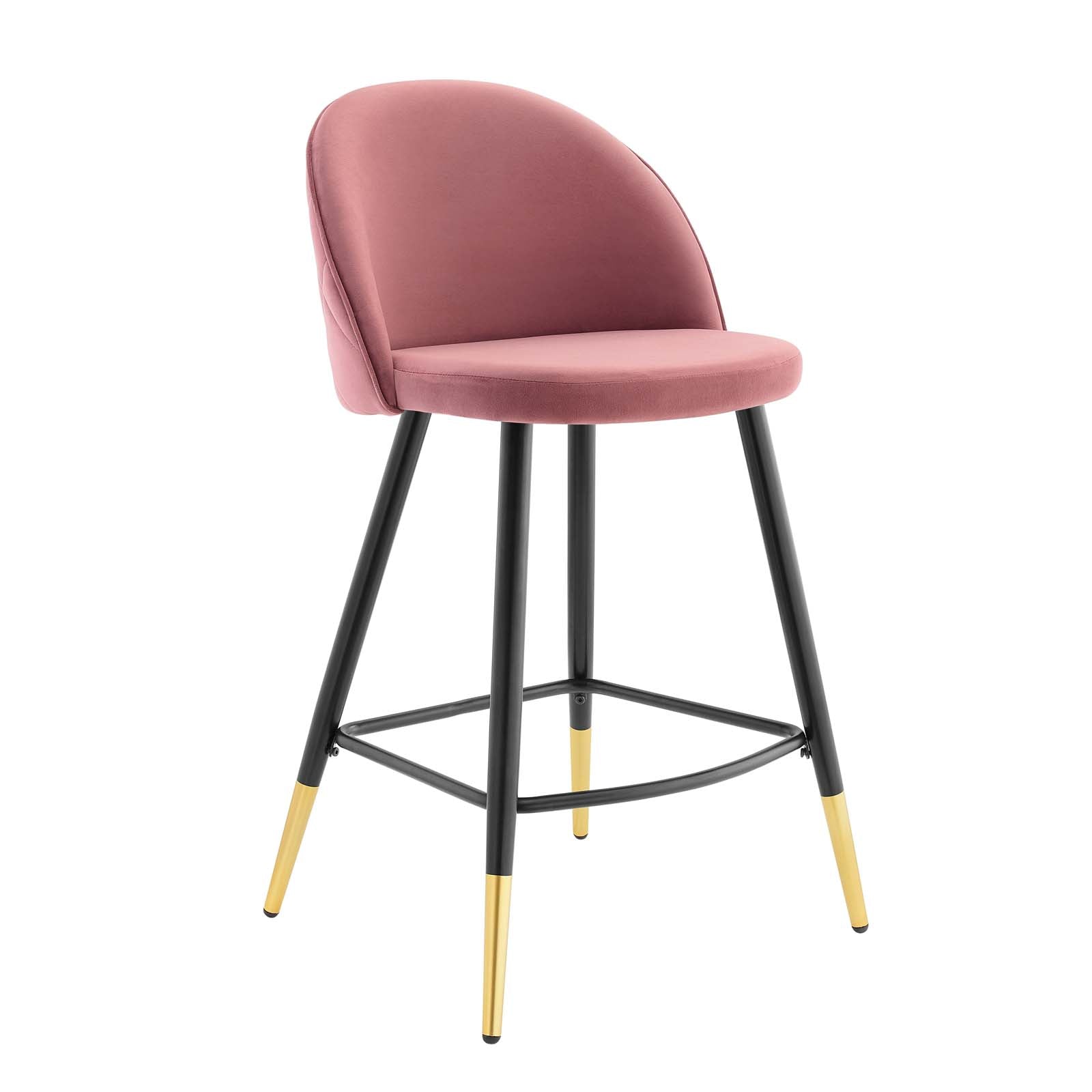 Modway Barstools - Cordial Performance Velvet Counter Stools - Set of 2 Dusty Rose