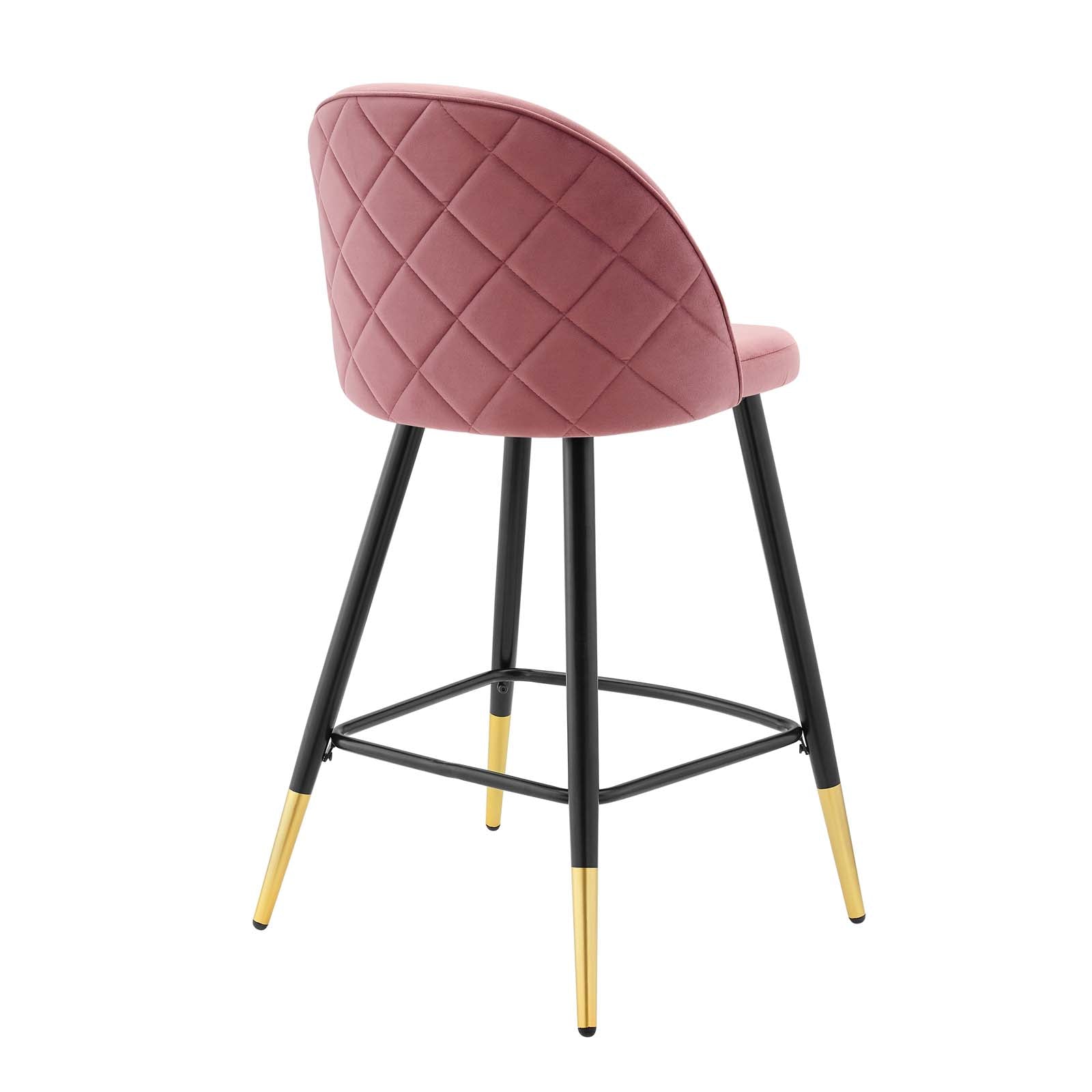 Modway Barstools - Cordial Performance Velvet Counter Stools - Set of 2 Dusty Rose