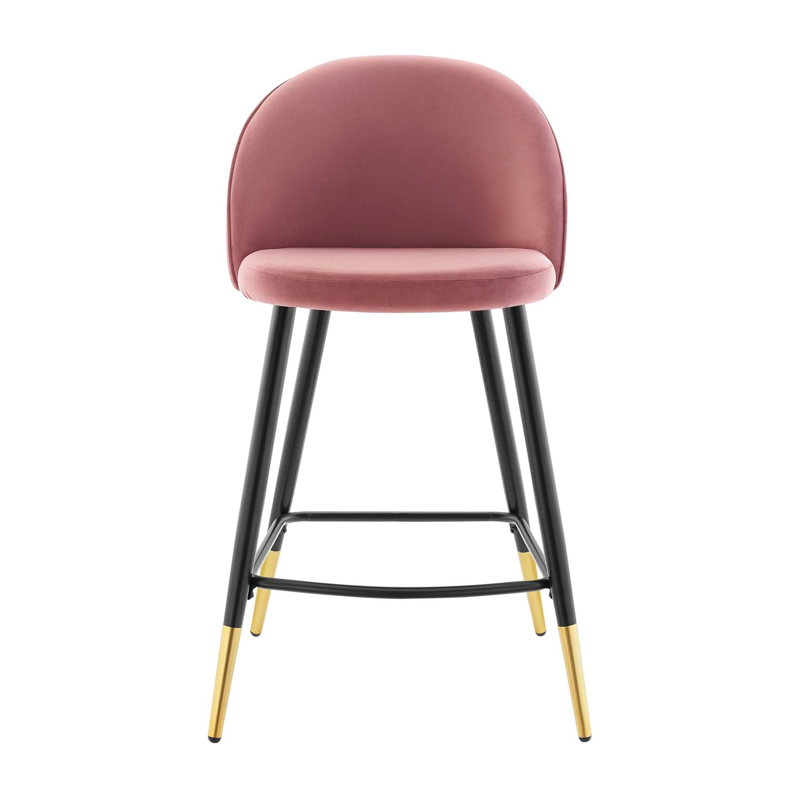 Modway Barstools - Cordial Performance Velvet Counter Stools - Set of 2 Dusty Rose
