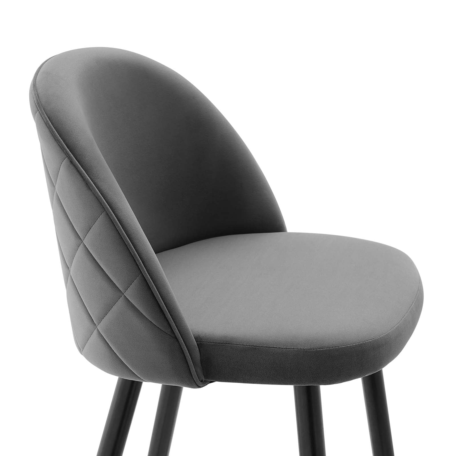 Modway Barstools - Cordial Performance Velvet Counter Stools - ( Set of 2 ) Gray