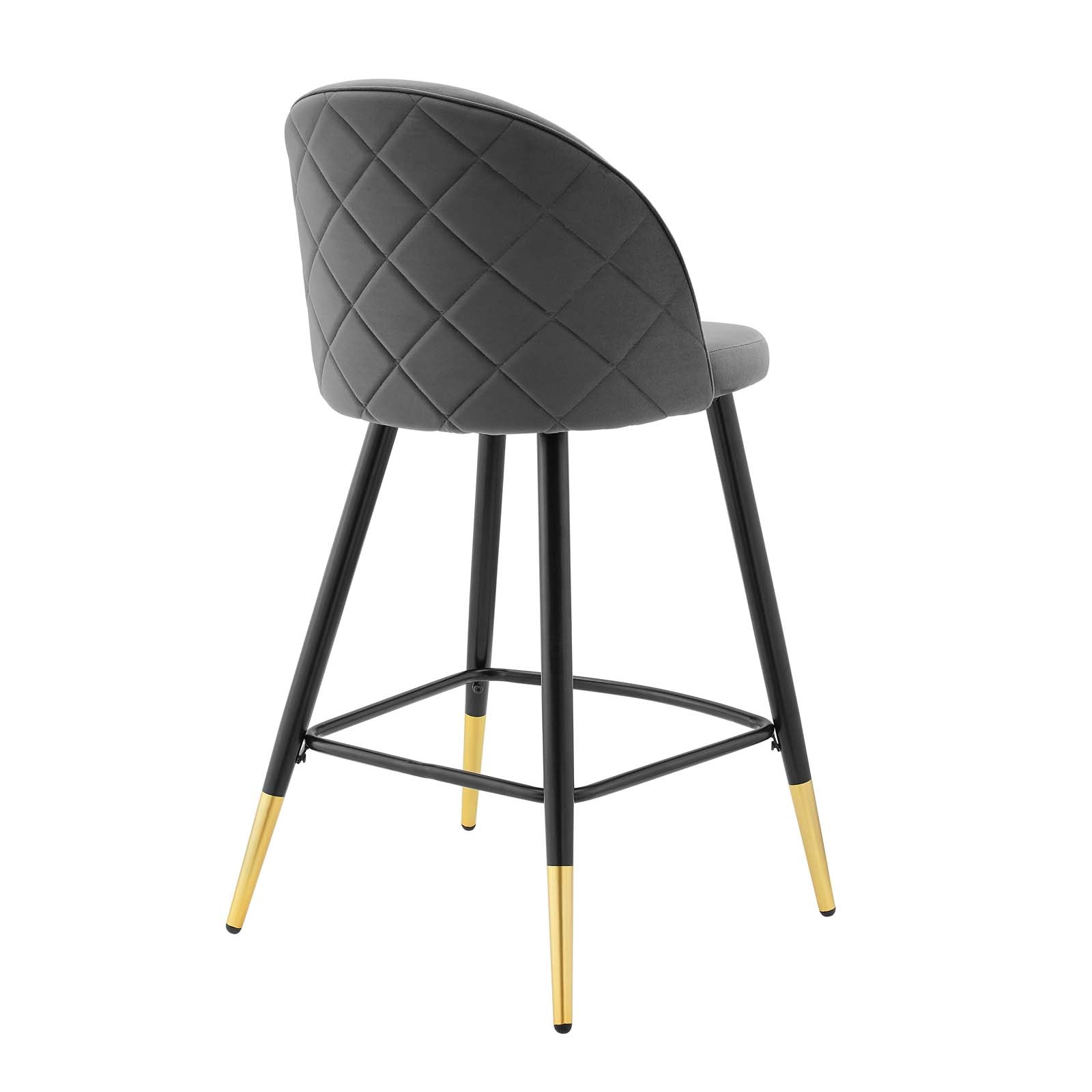 Modway Barstools - Cordial Performance Velvet Counter Stools - ( Set of 2 ) Gray