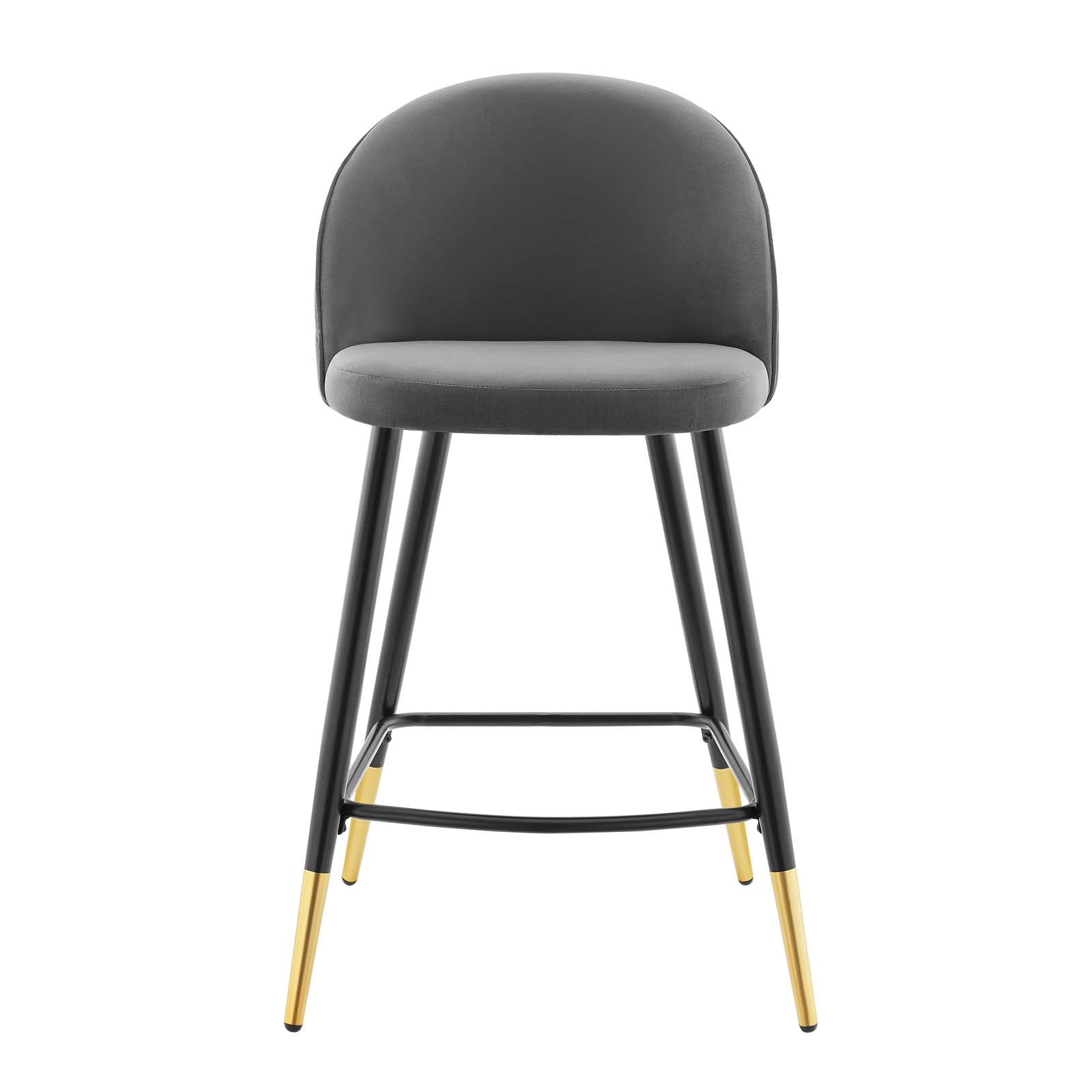 Modway Barstools - Cordial Performance Velvet Counter Stools - ( Set of 2 ) Gray